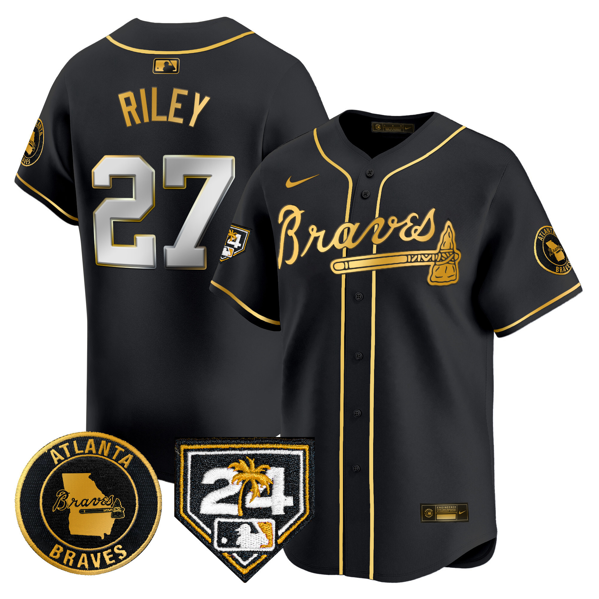 Men's Atlanta Braves 2024 Spring Training Patch Vapor Premier Limited Jersey - All Stitched