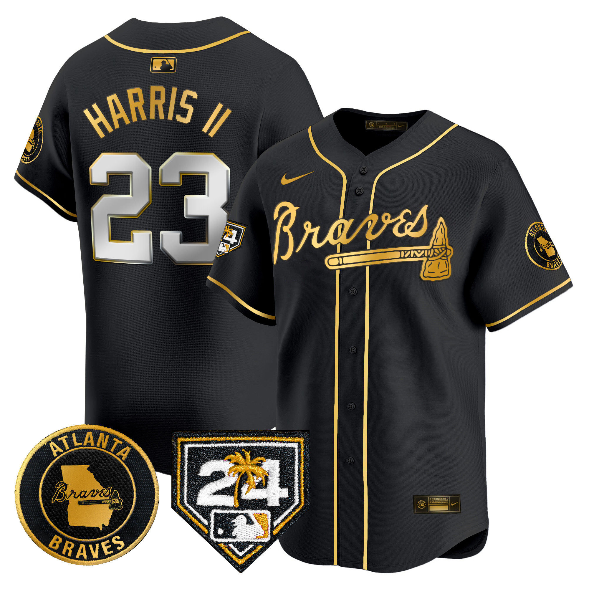 Men's Atlanta Braves 2024 Spring Training Patch Vapor Premier Limited Jersey - All Stitched