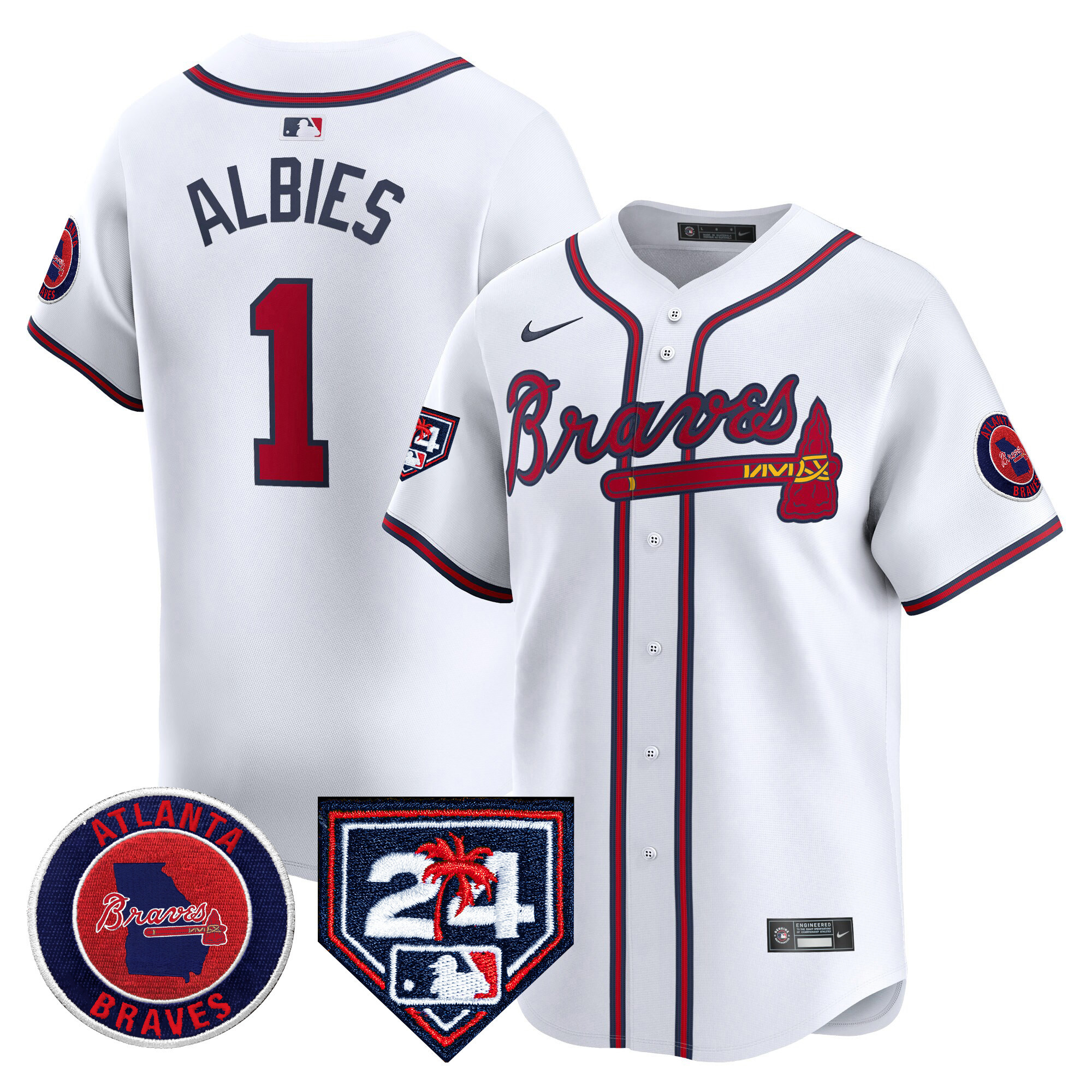 Men's Atlanta Braves 2024 Spring Training Patch Vapor Premier Limited Jersey - All Stitched