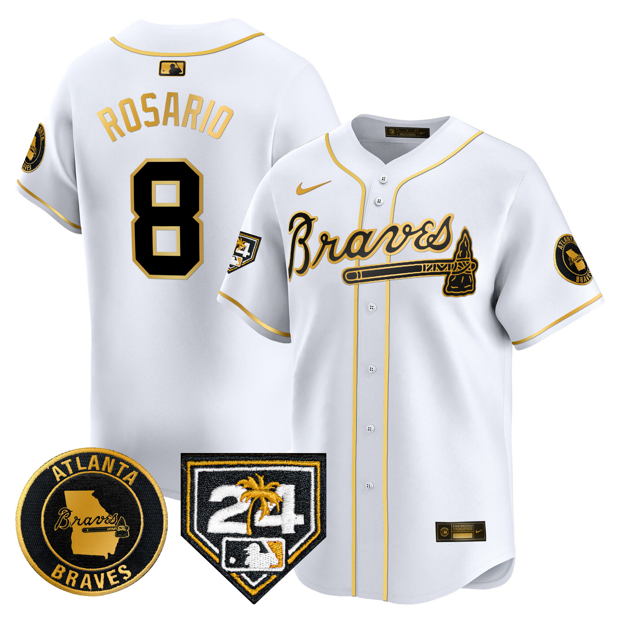 Men's Atlanta Braves 2024 Spring Training Patch Vapor Premier Limited Jersey - All Stitched