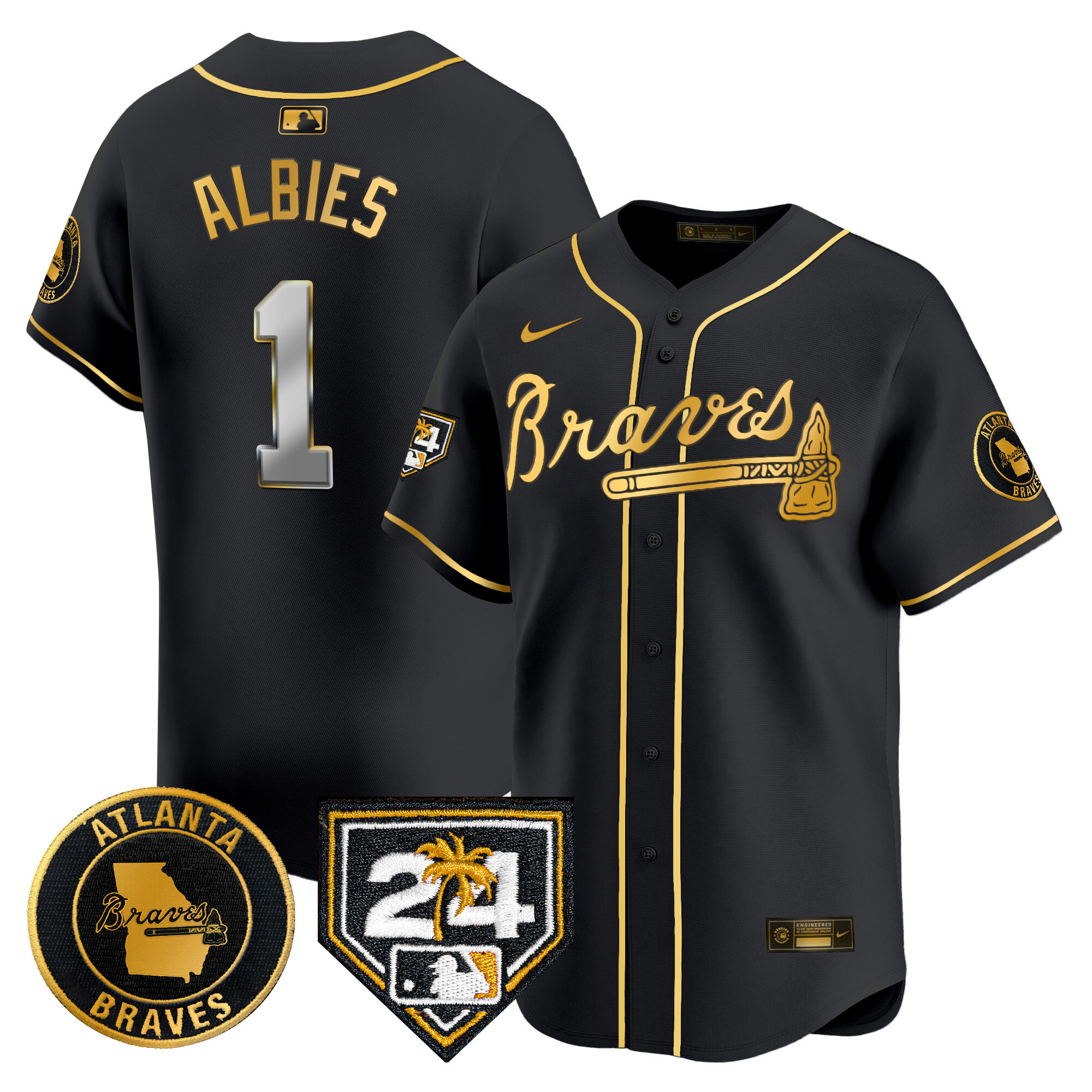 Men's Atlanta Braves 2024 Spring Training Patch Vapor Premier Limited Jersey - All Stitched