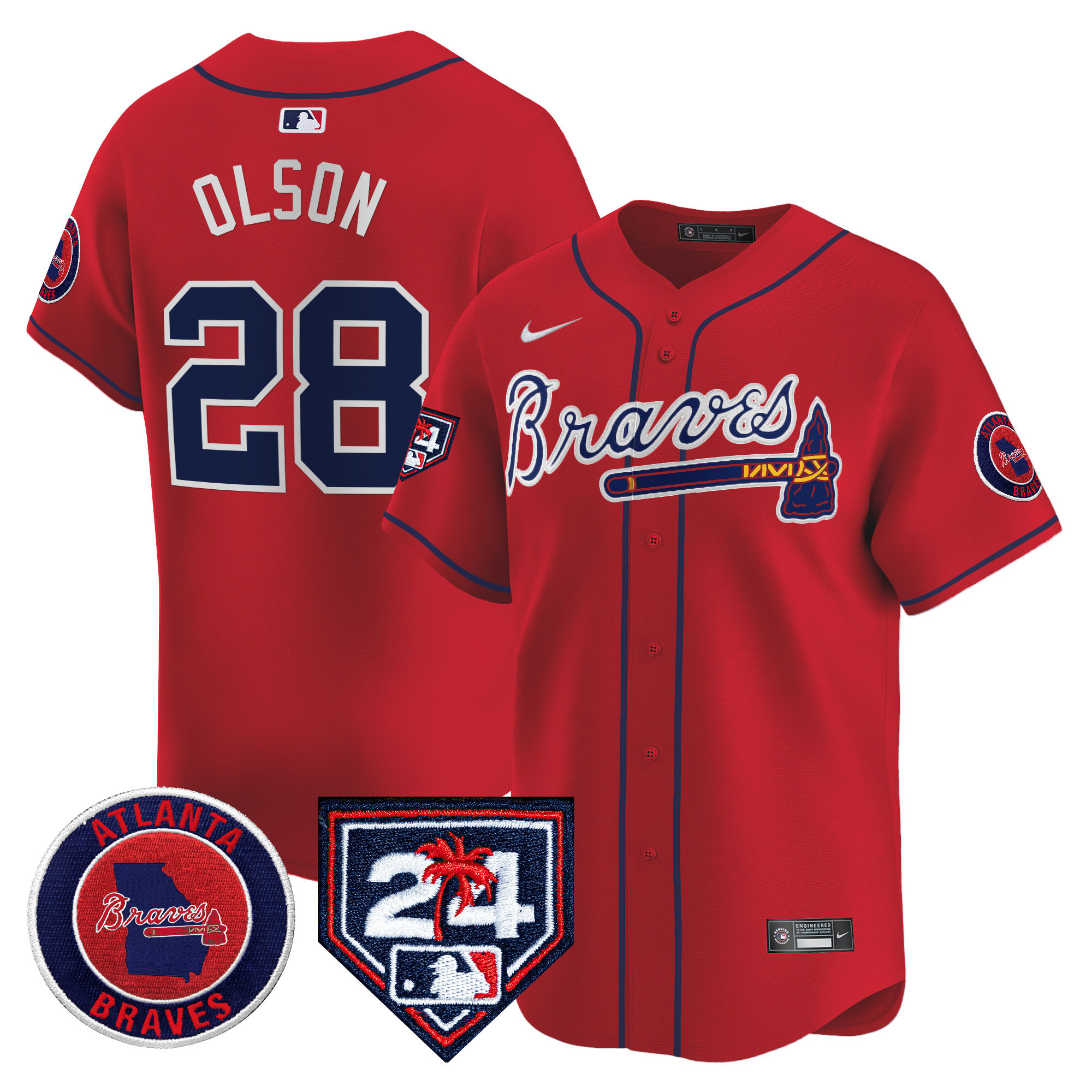 Men's Atlanta Braves 2024 Spring Training Patch Vapor Premier Limited Jersey - All Stitched