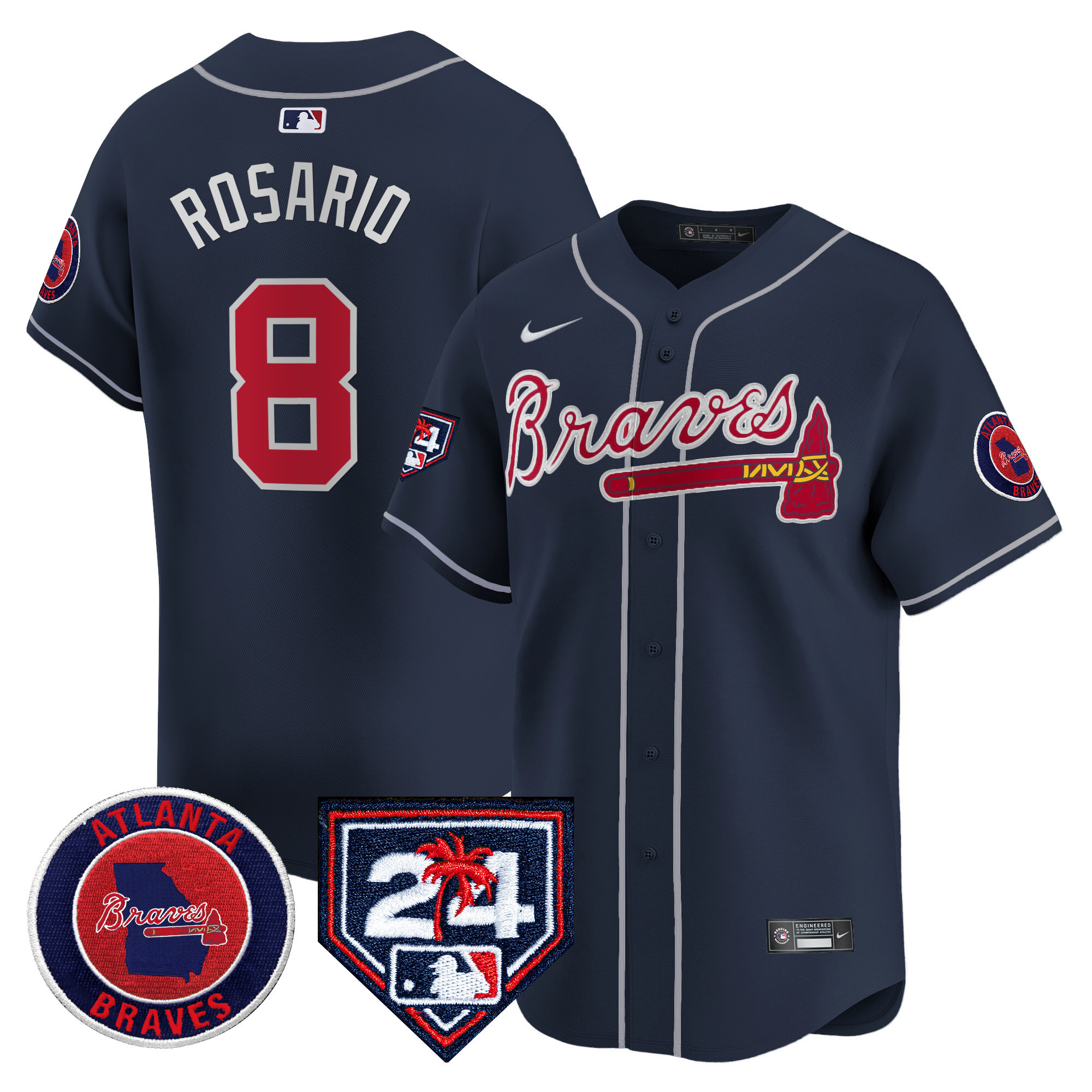 Men's Atlanta Braves 2024 Spring Training Patch Vapor Premier Limited Jersey - All Stitched