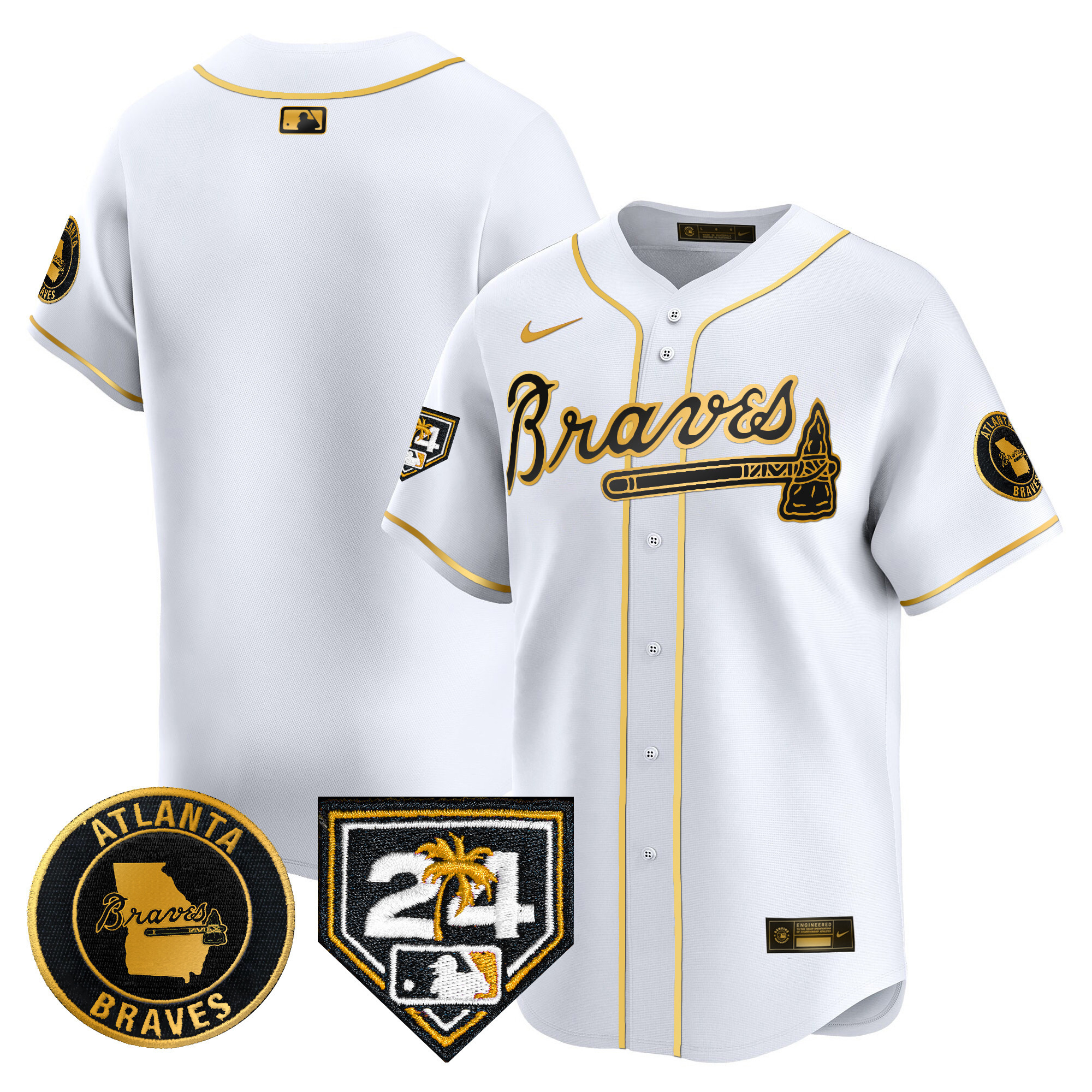 Men's Atlanta Braves 2024 Spring Training Patch Vapor Premier Limited Jersey - All Stitched