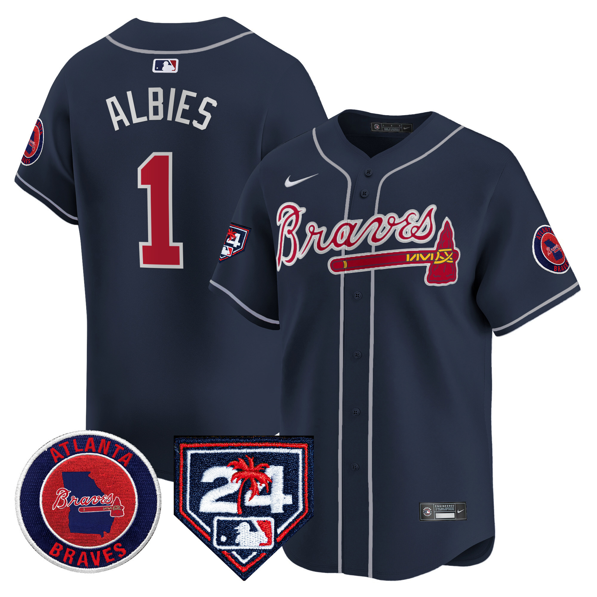 Men's Atlanta Braves 2024 Spring Training Patch Vapor Premier Limited Jersey - All Stitched