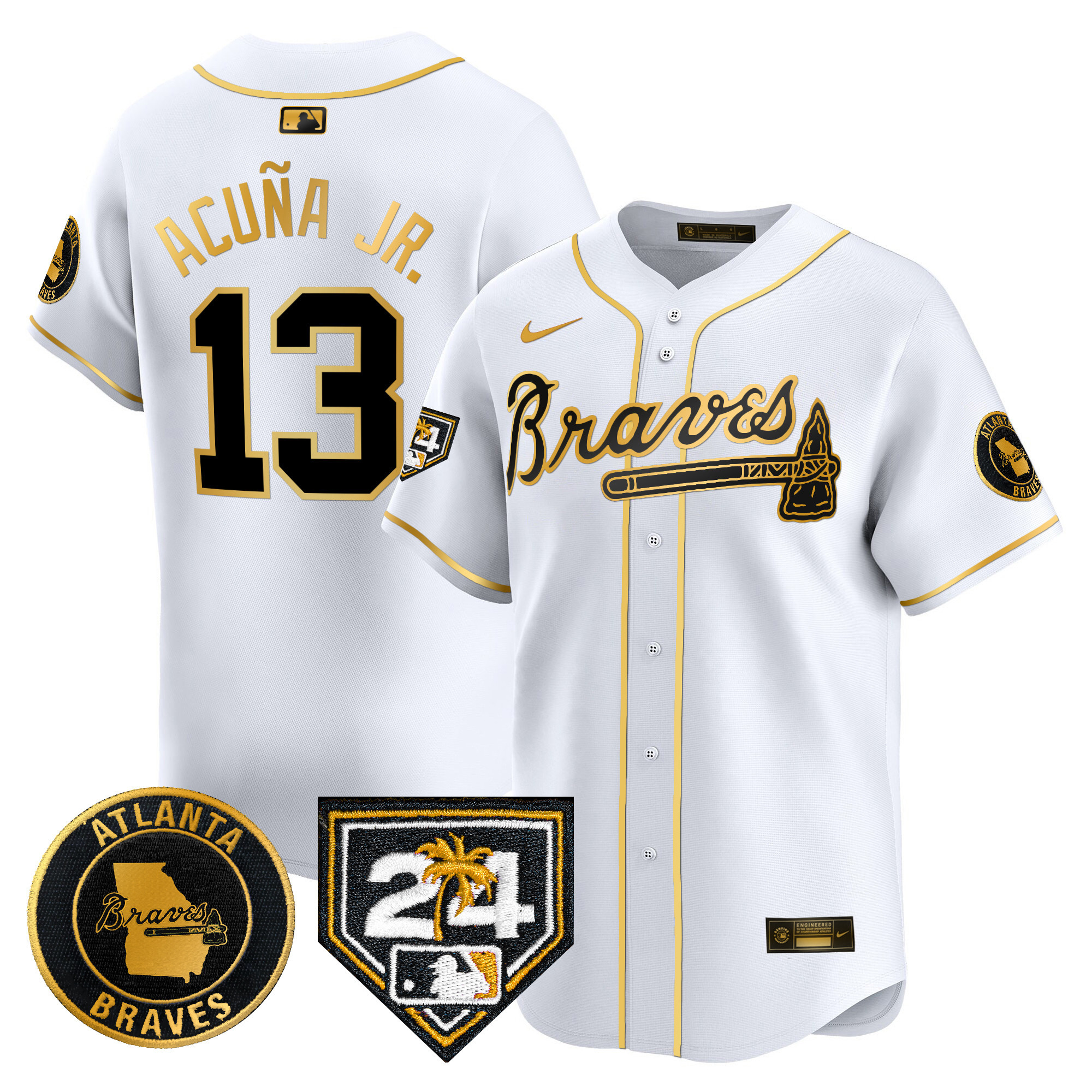 Men's Atlanta Braves 2024 Spring Training Patch Vapor Premier Limited Jersey - All Stitched