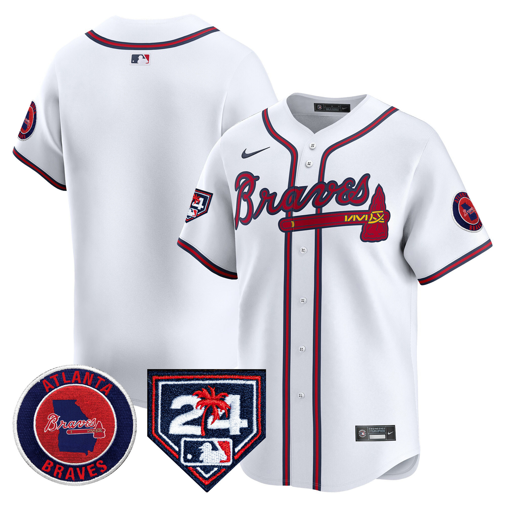 Men's Atlanta Braves 2024 Spring Training Patch Vapor Premier Limited Jersey - All Stitched