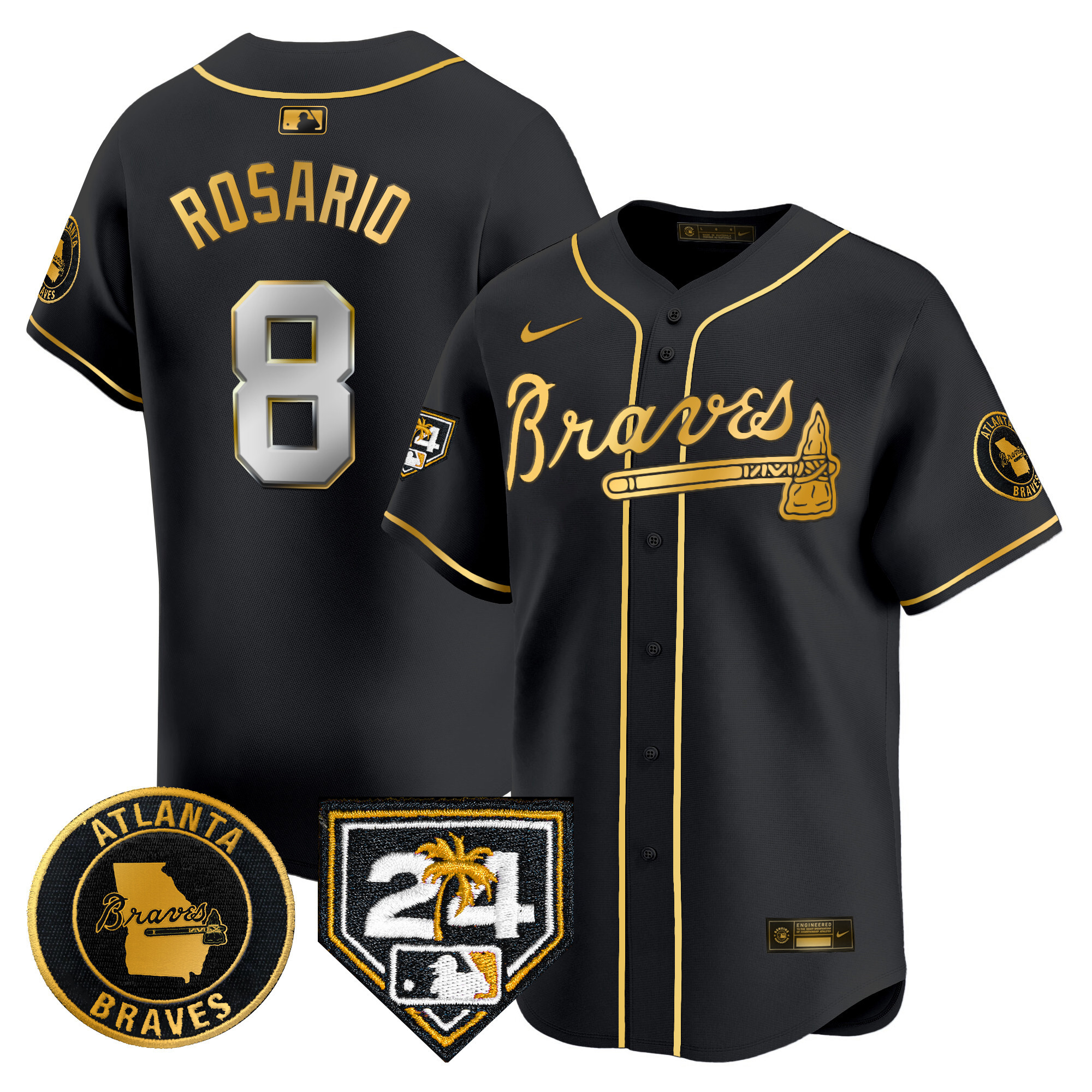 Men's Atlanta Braves 2024 Spring Training Patch Vapor Premier Limited Jersey - All Stitched