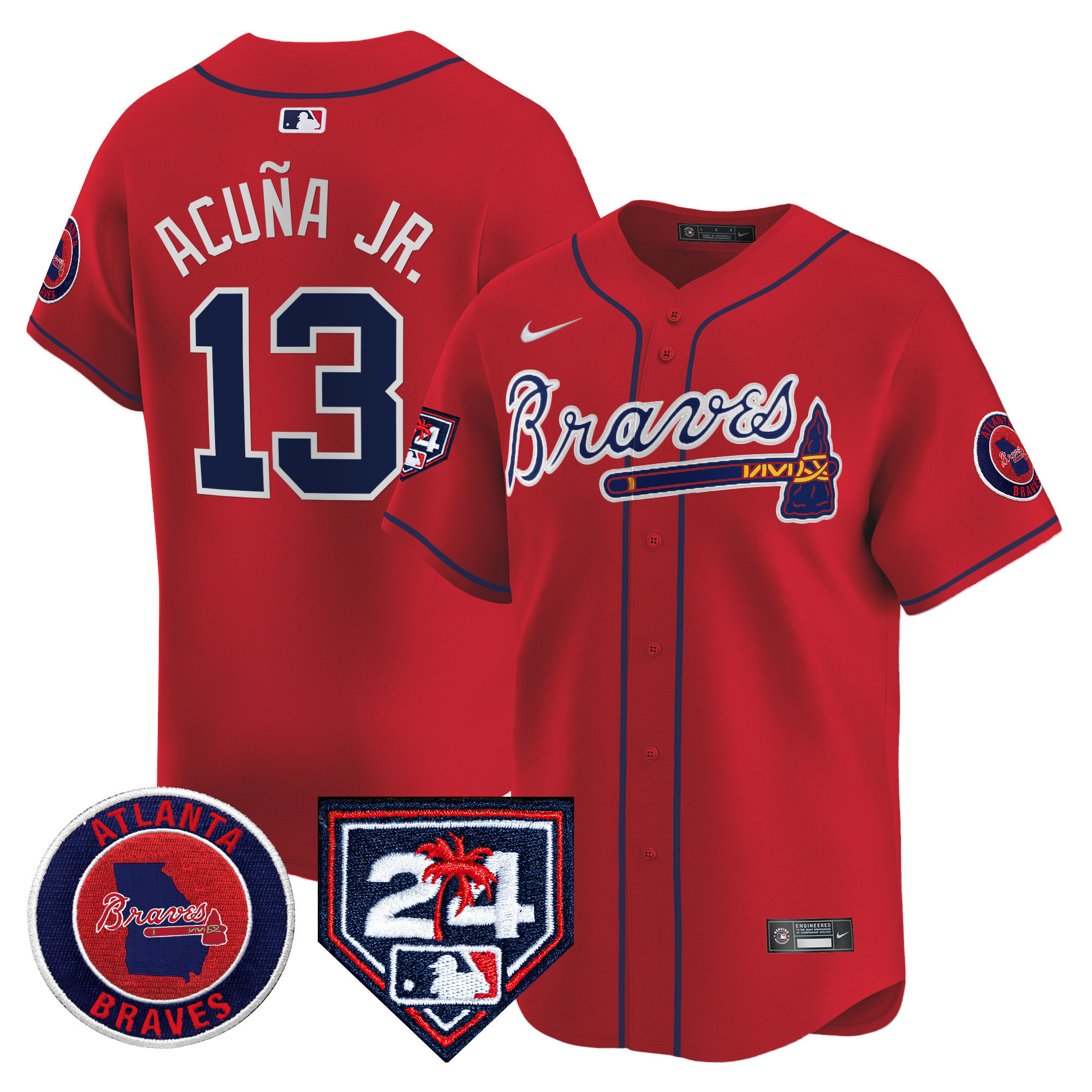 Men's Atlanta Braves 2024 Spring Training Patch Vapor Premier Limited Jersey - All Stitched