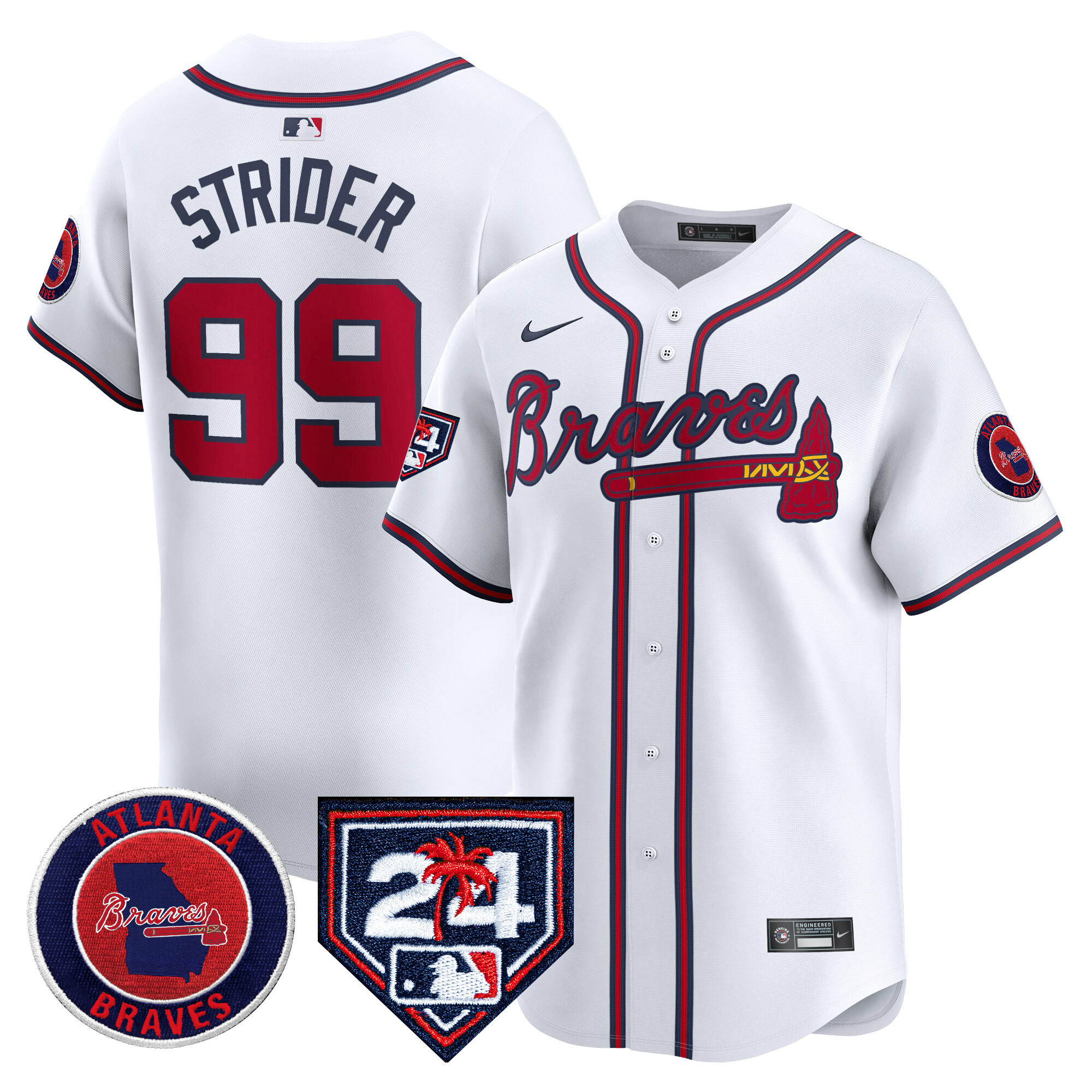 Men's Atlanta Braves 2024 Spring Training Patch Vapor Premier Limited Jersey - All Stitched