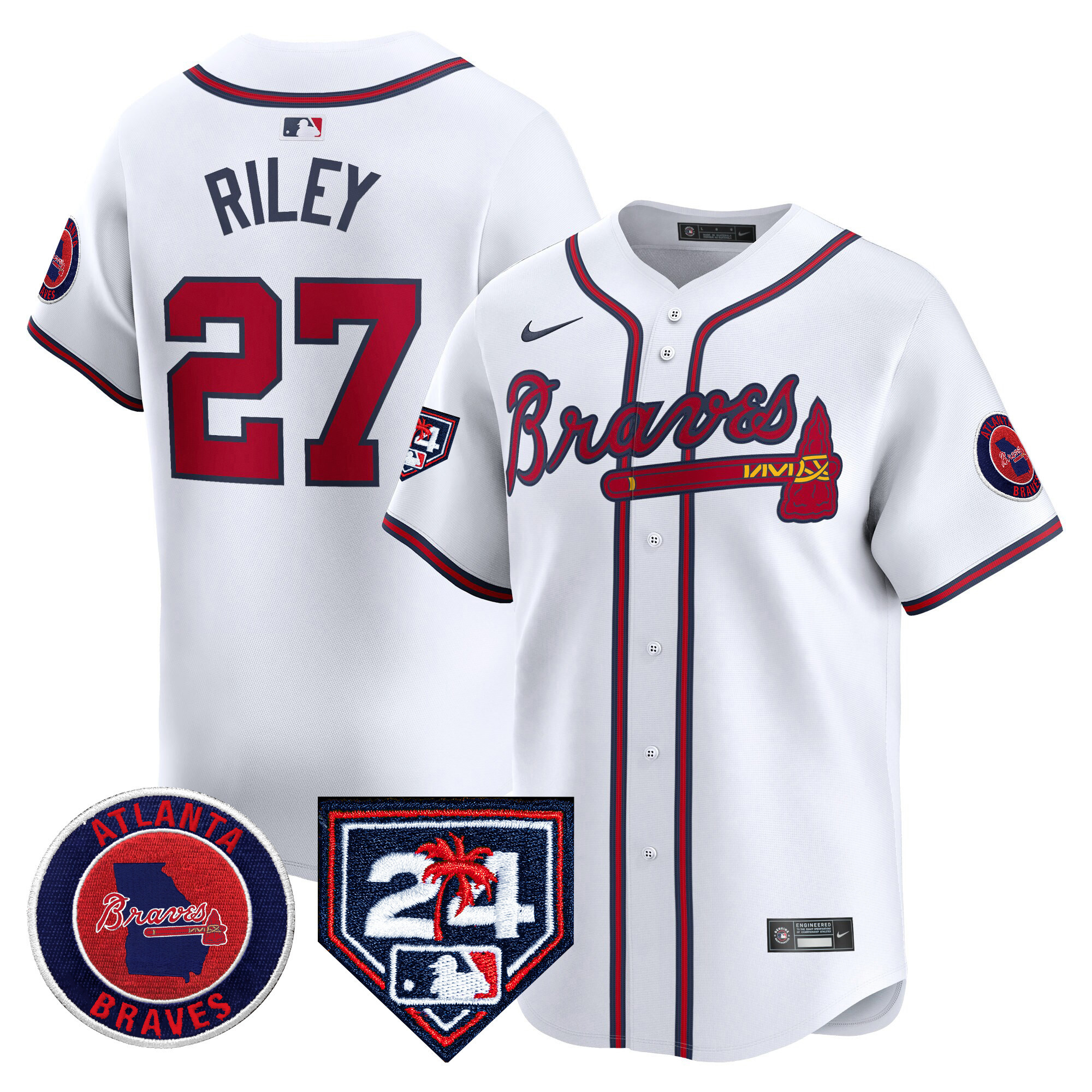 Men's Atlanta Braves 2024 Spring Training Patch Vapor Premier Limited Jersey - All Stitched