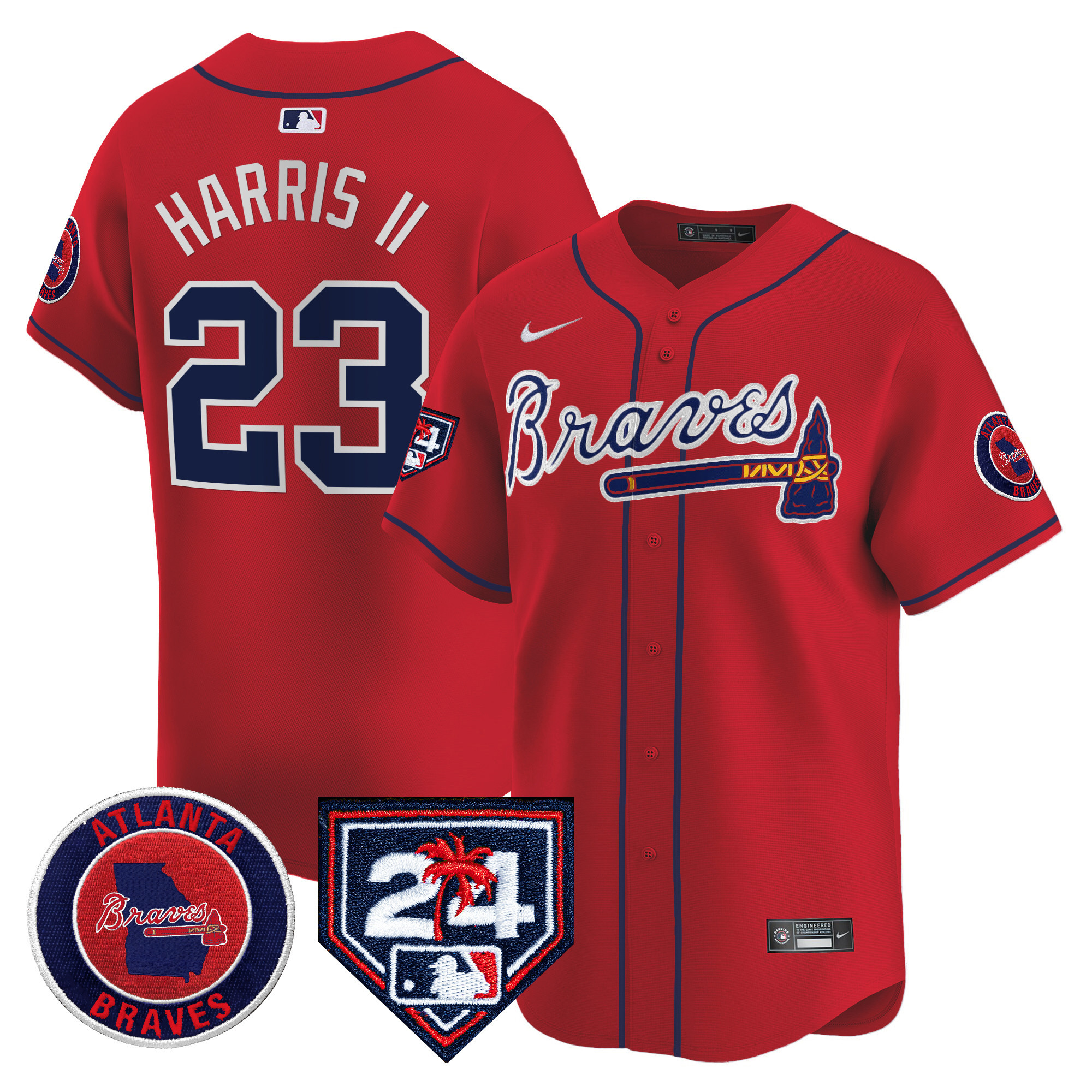 Men's Atlanta Braves 2024 Spring Training Patch Vapor Premier Limited Jersey - All Stitched