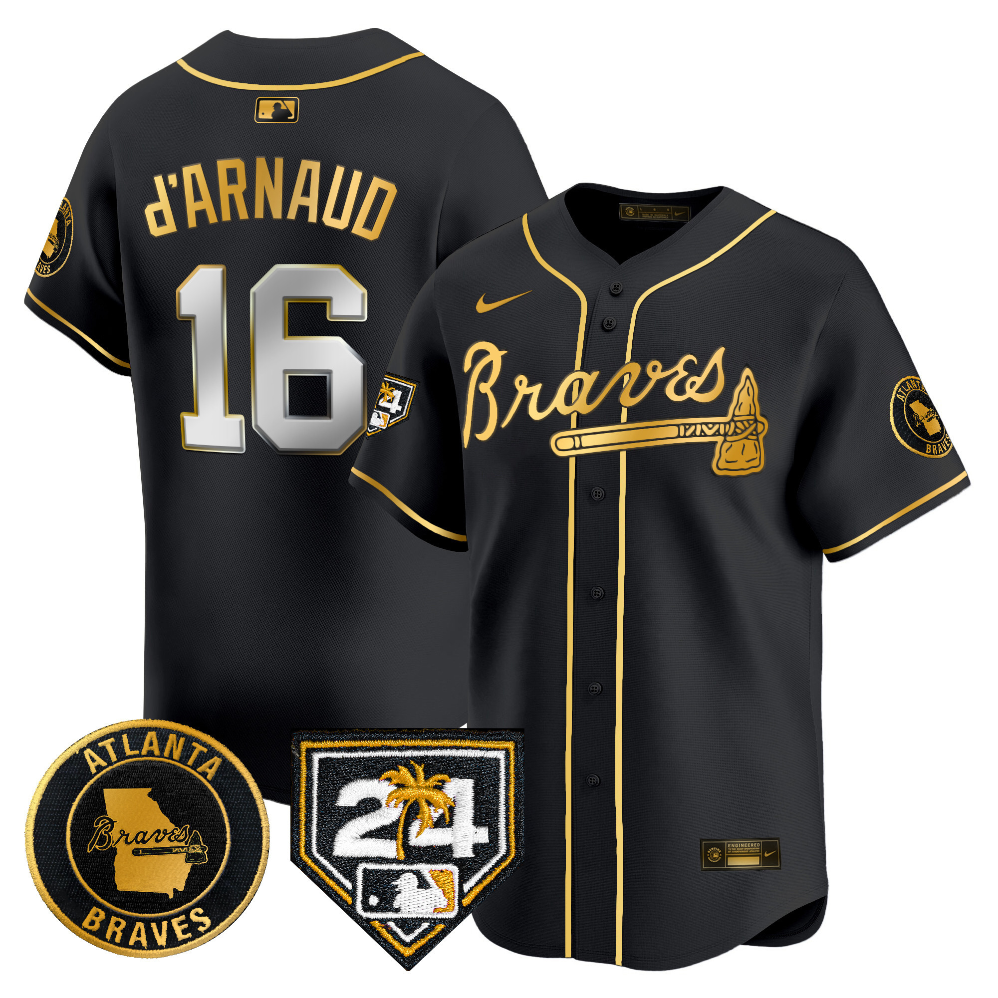 Men's Atlanta Braves 2024 Spring Training Patch Vapor Premier Limited Jersey - All Stitched