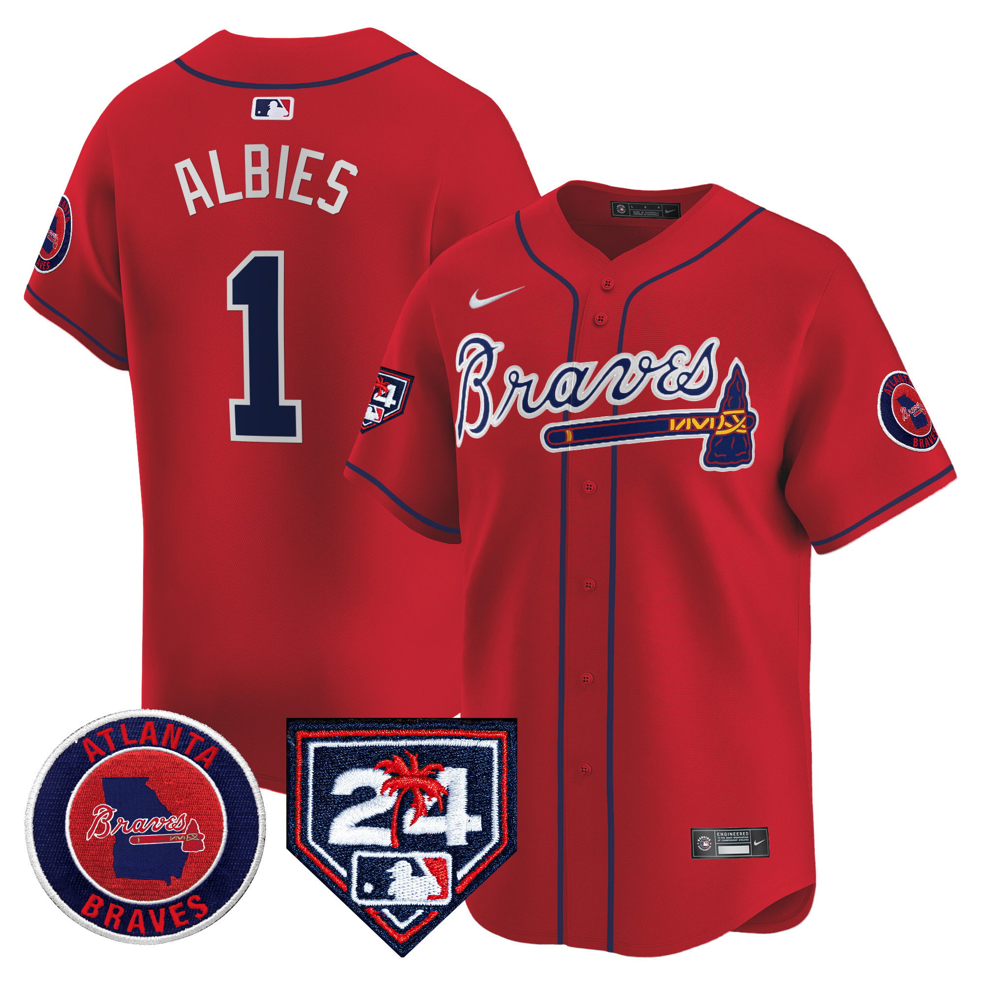 Men's Atlanta Braves 2024 Spring Training Patch Vapor Premier Limited Jersey - All Stitched