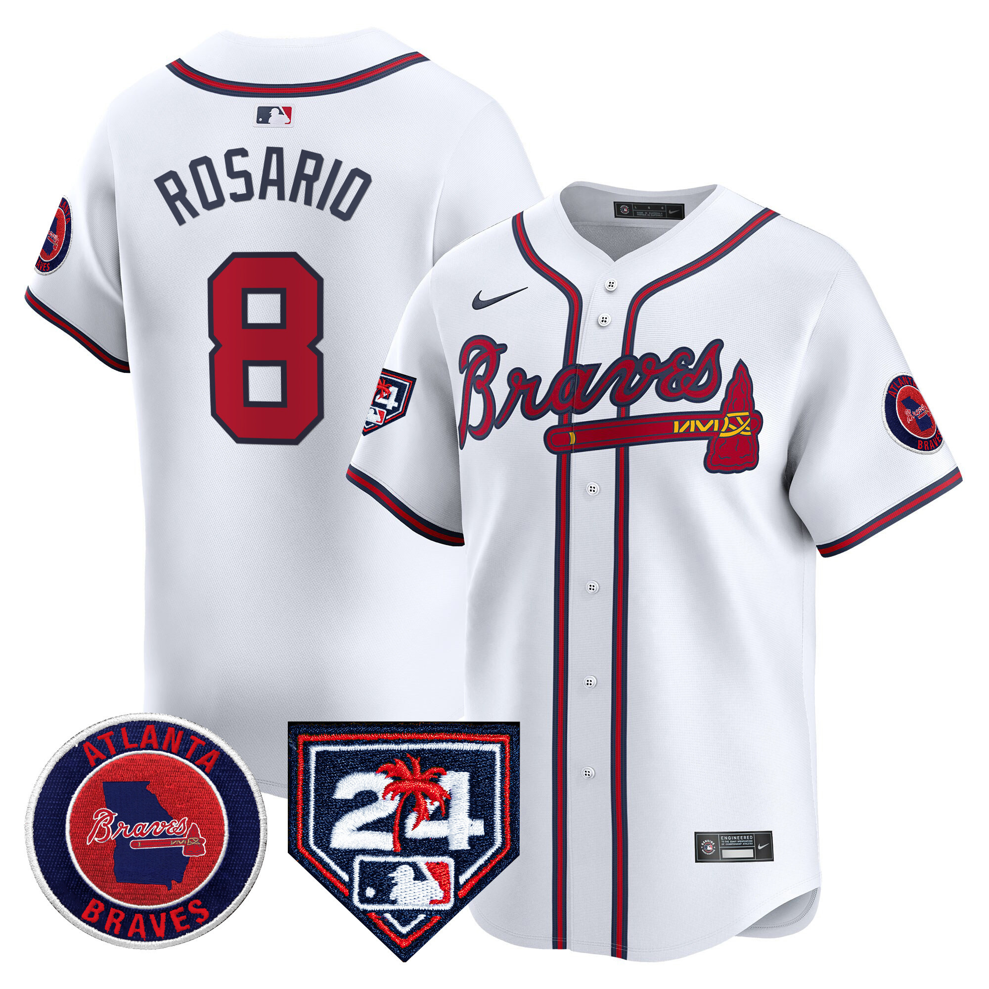 Men's Atlanta Braves 2024 Spring Training Patch Vapor Premier Limited Jersey - All Stitched
