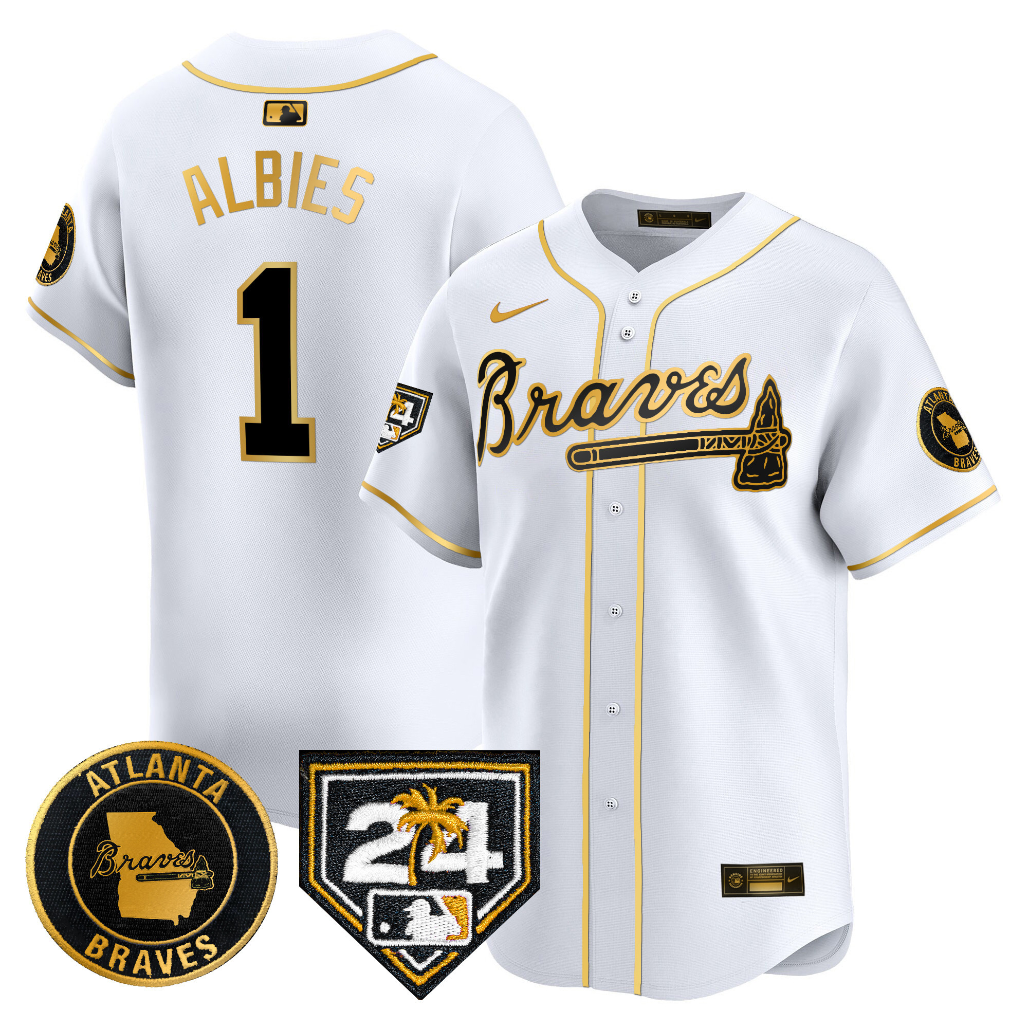 Men's Atlanta Braves 2024 Spring Training Patch Vapor Premier Limited Jersey - All Stitched