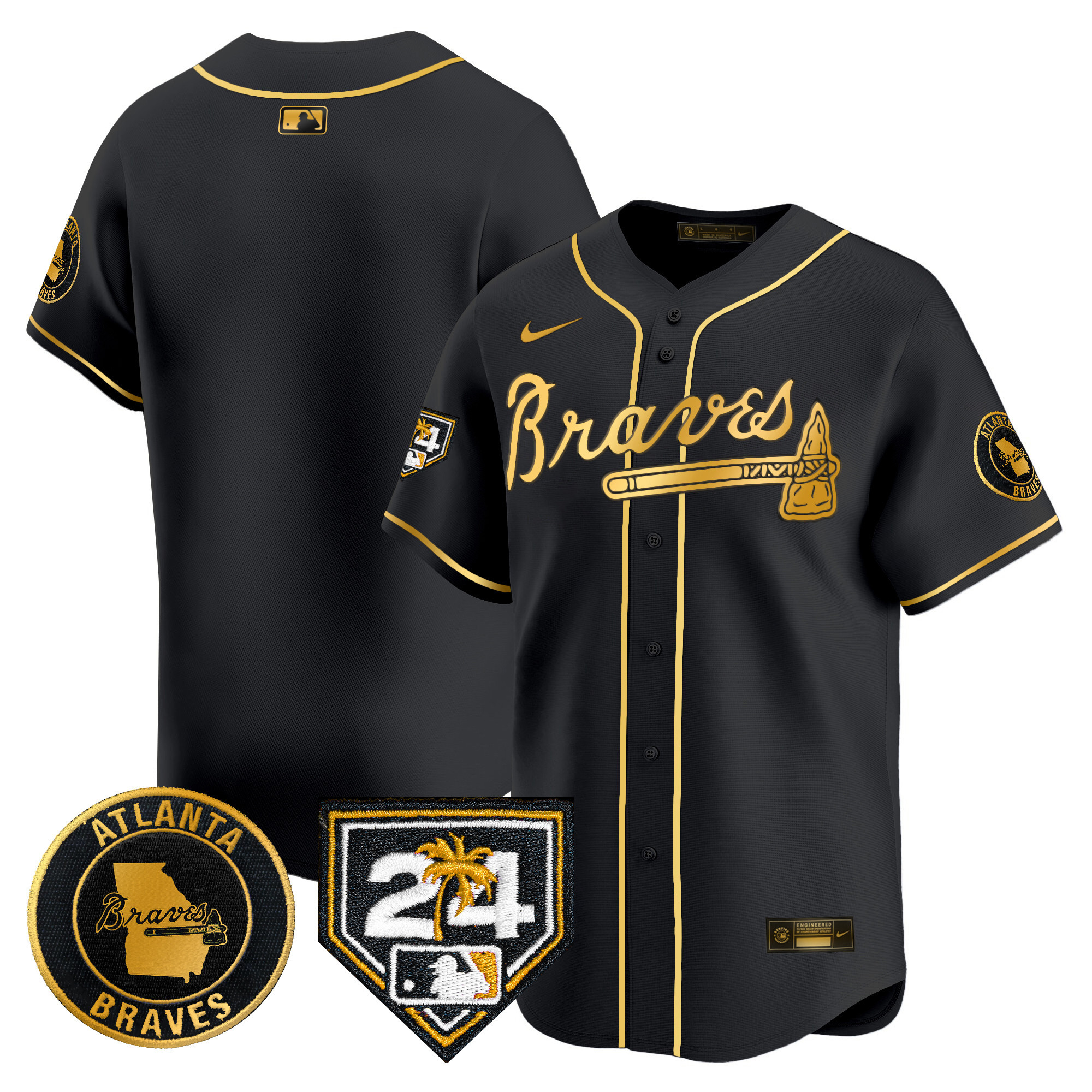 Men's Atlanta Braves 2024 Spring Training Patch Vapor Premier Limited Jersey - All Stitched
