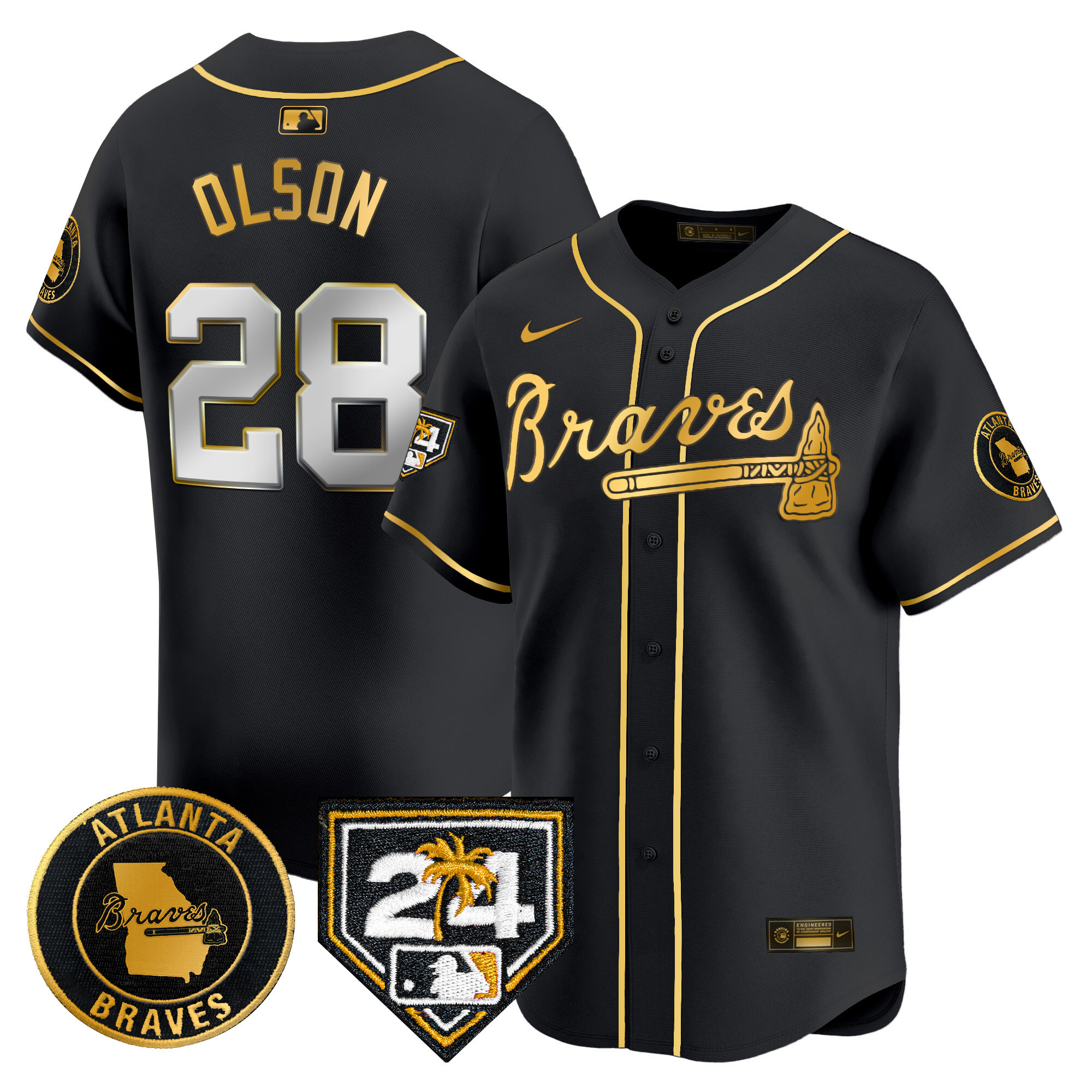 Men's Atlanta Braves 2024 Spring Training Patch Vapor Premier Limited Jersey - All Stitched