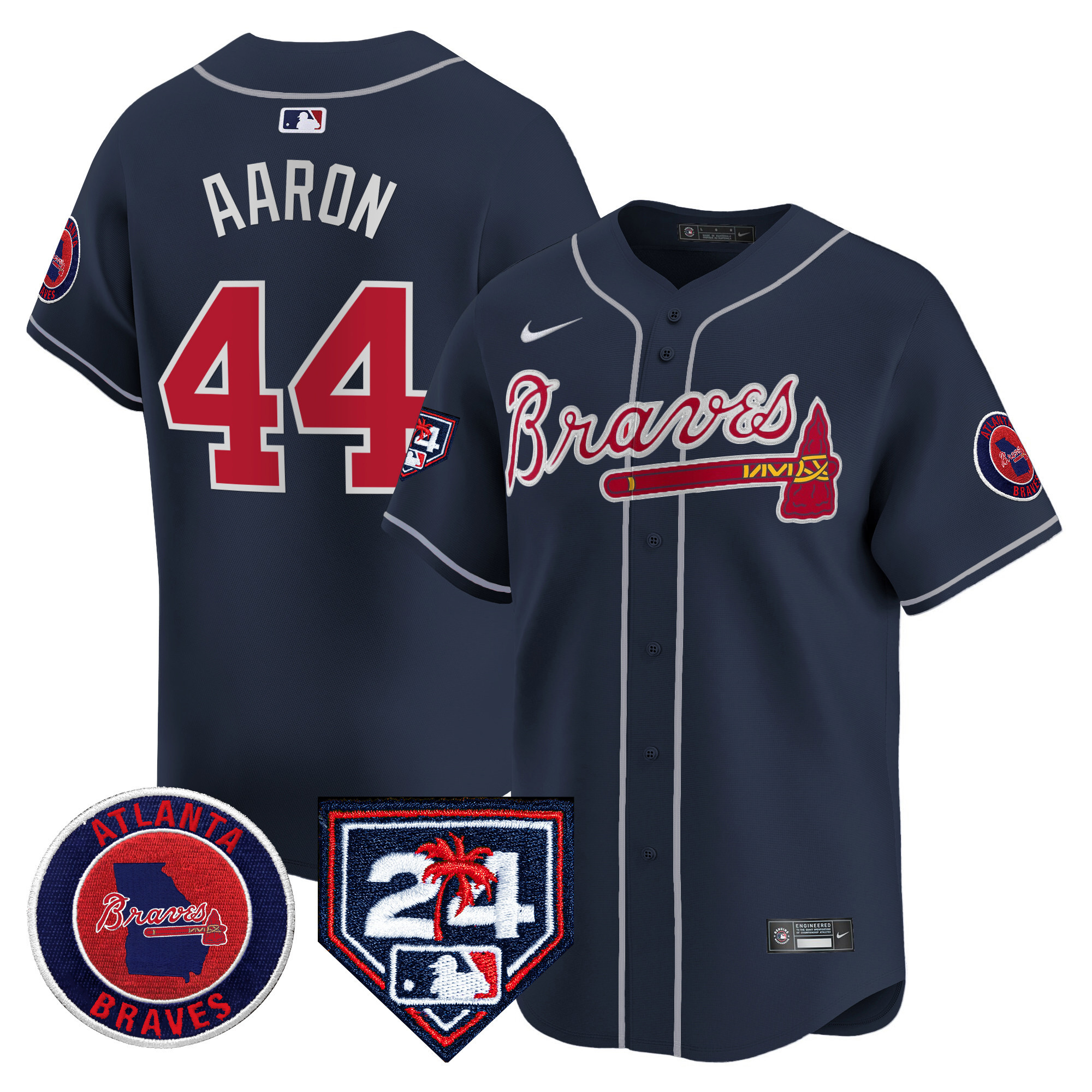 Men's Atlanta Braves 2024 Spring Training Patch Vapor Premier Limited Jersey - All Stitched