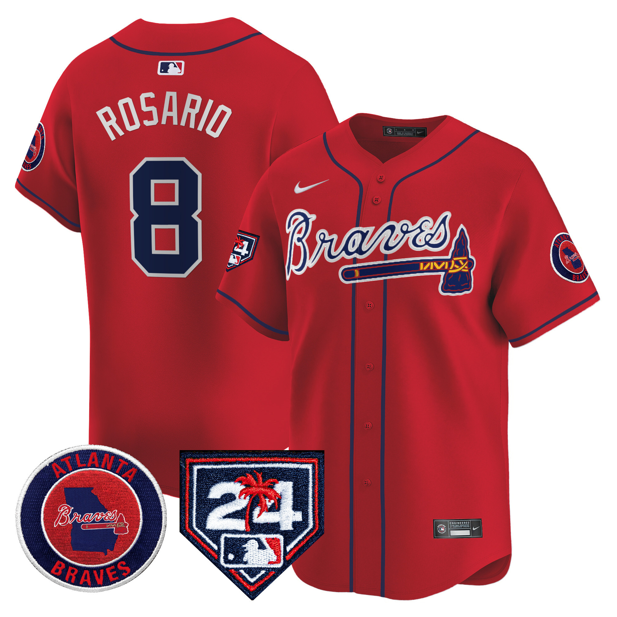 Men's Atlanta Braves 2024 Spring Training Patch Vapor Premier Limited Jersey - All Stitched