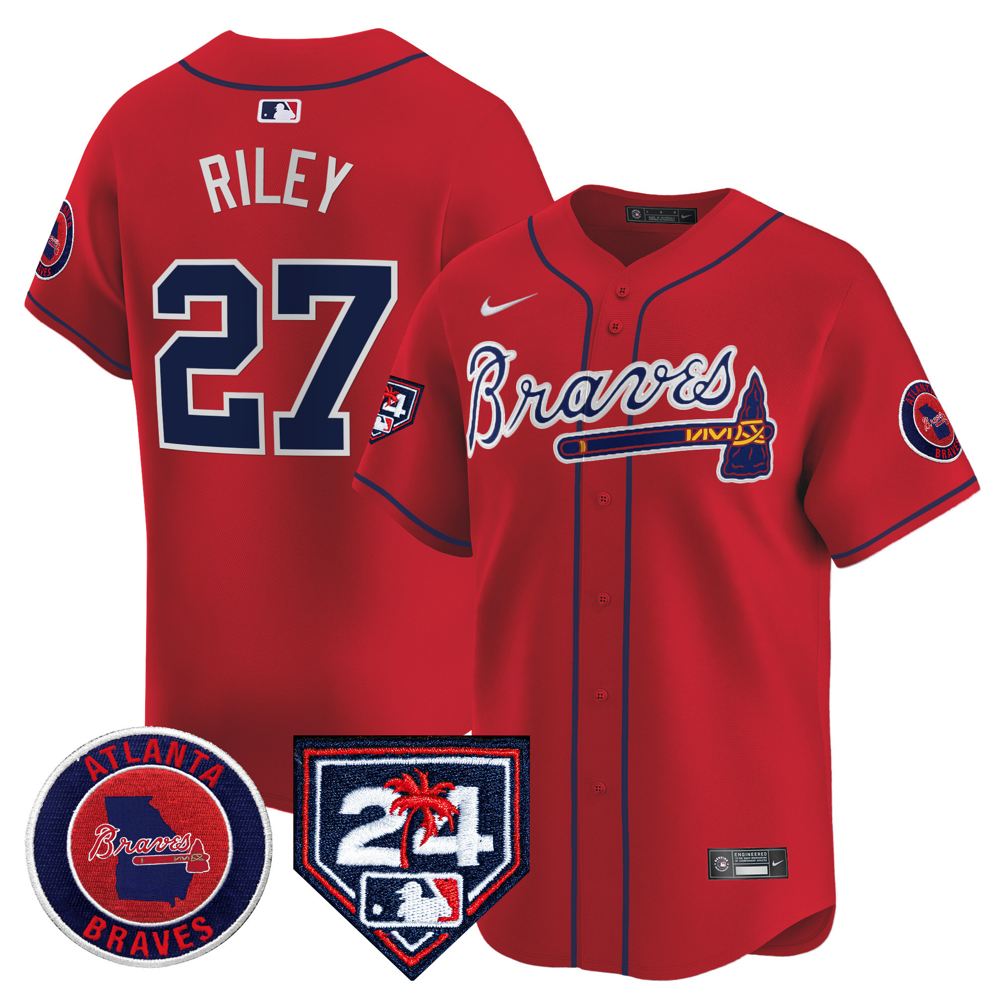 Men's Atlanta Braves 2024 Spring Training Patch Vapor Premier Limited Jersey - All Stitched