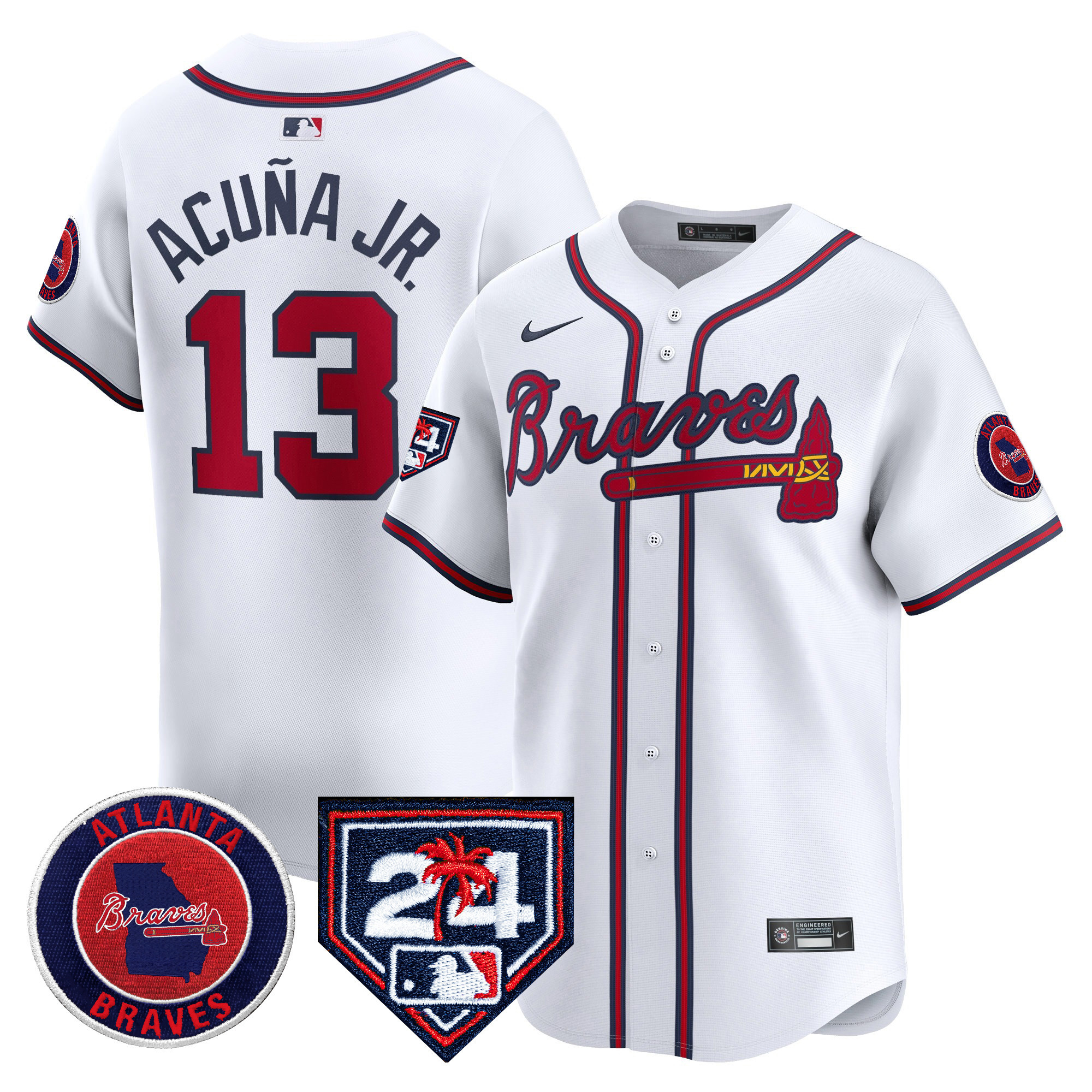 Men's Atlanta Braves 2024 Spring Training Patch Vapor Premier Limited Jersey - All Stitched
