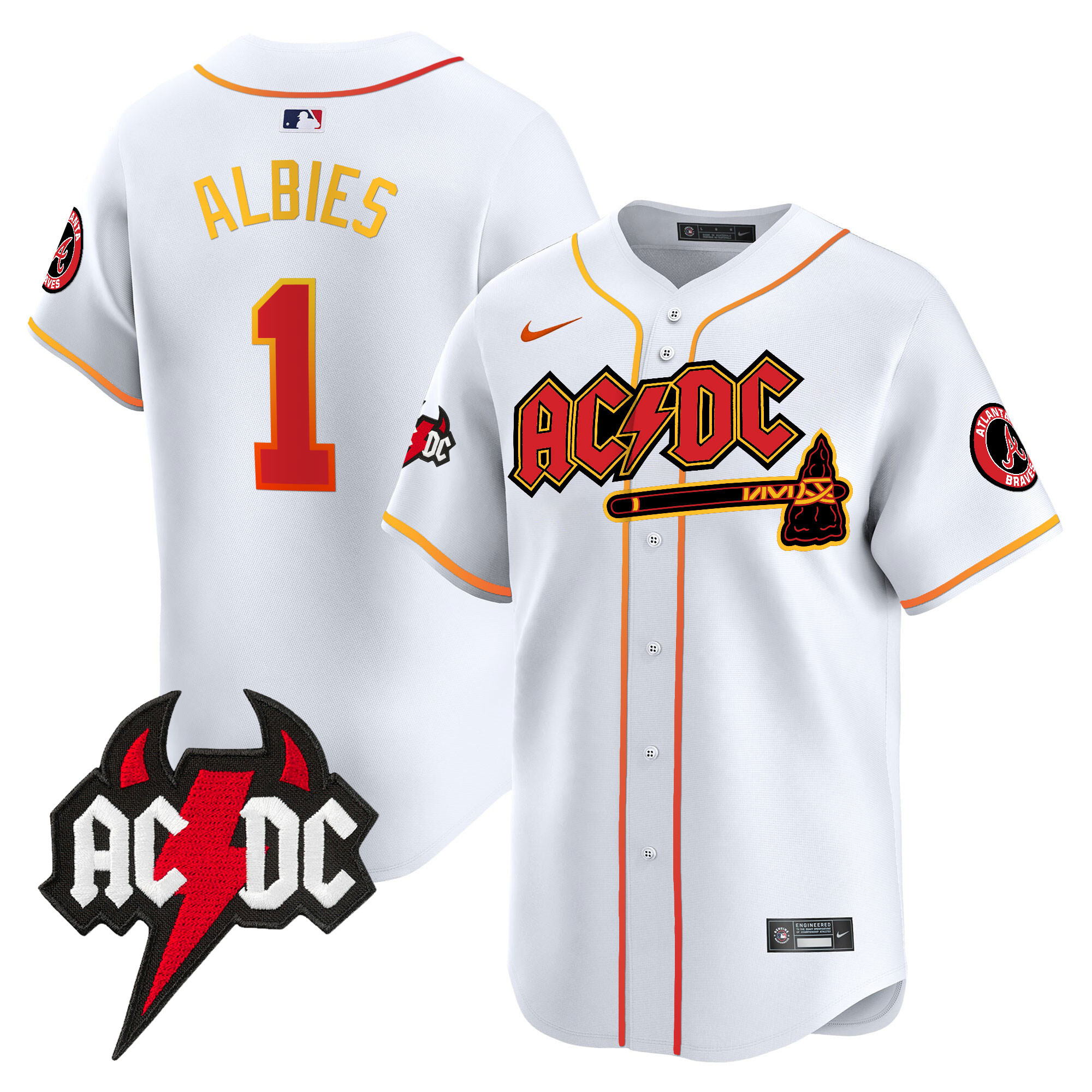 Men's Atlanta Braves AC/DC Vapor Premier Limited Jersey - All Stitched