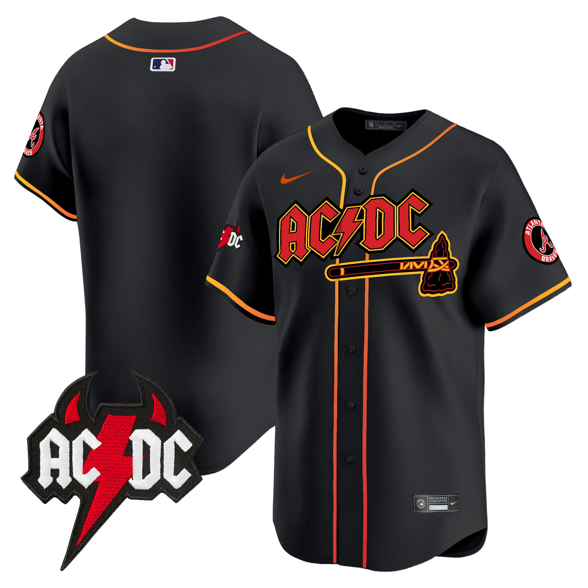 Men's Atlanta Braves AC/DC Vapor Premier Limited Jersey - All Stitched