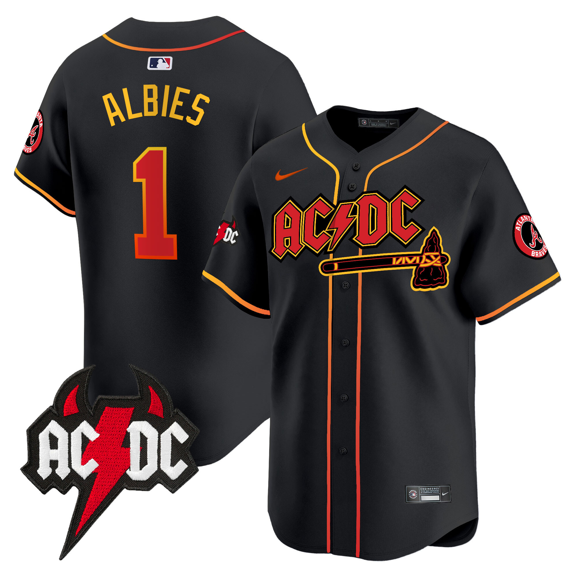 Men's Atlanta Braves AC/DC Vapor Premier Limited Jersey - All Stitched