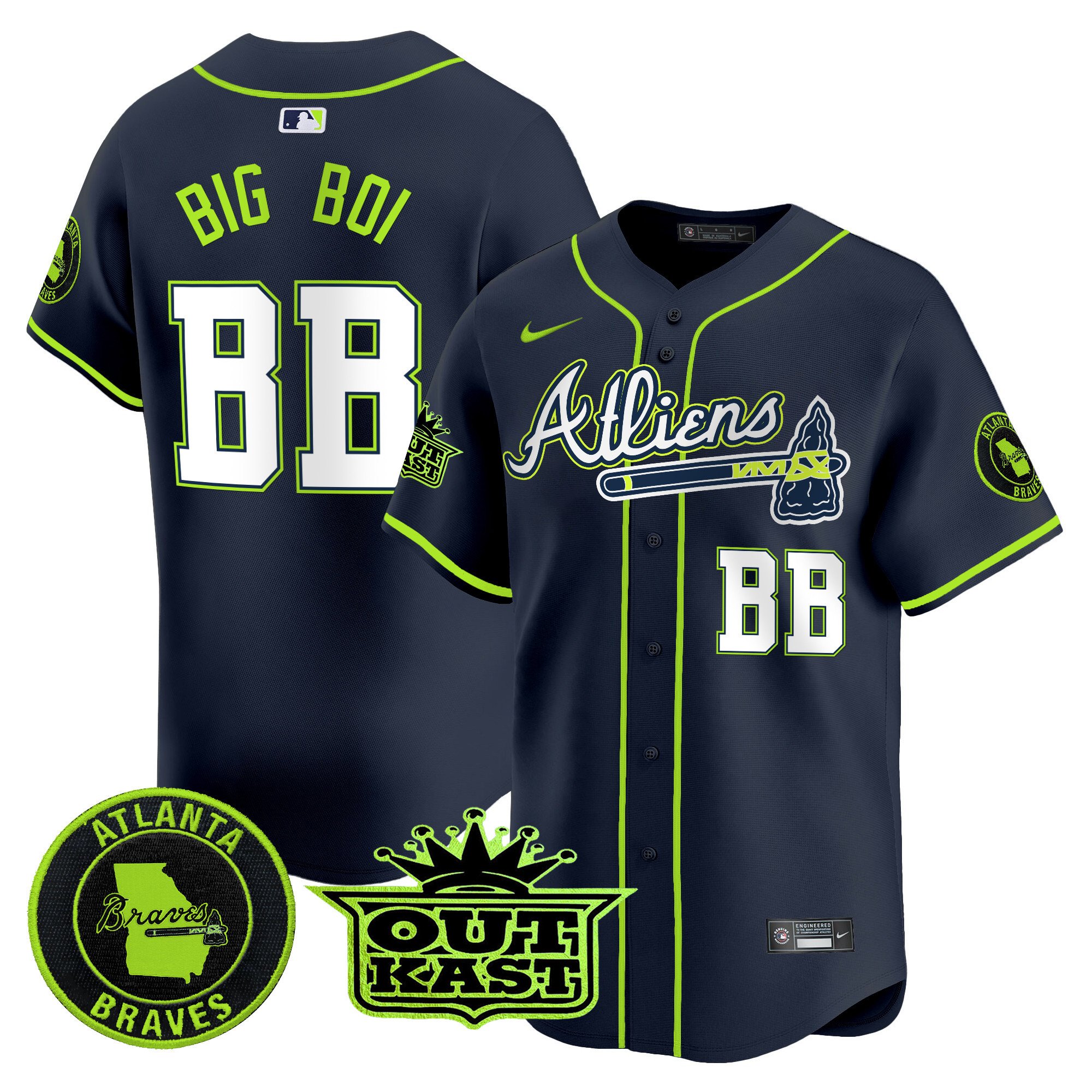 Men's Atlanta Braves Atliens Vapor Premier Limited Jersey - All Stitched