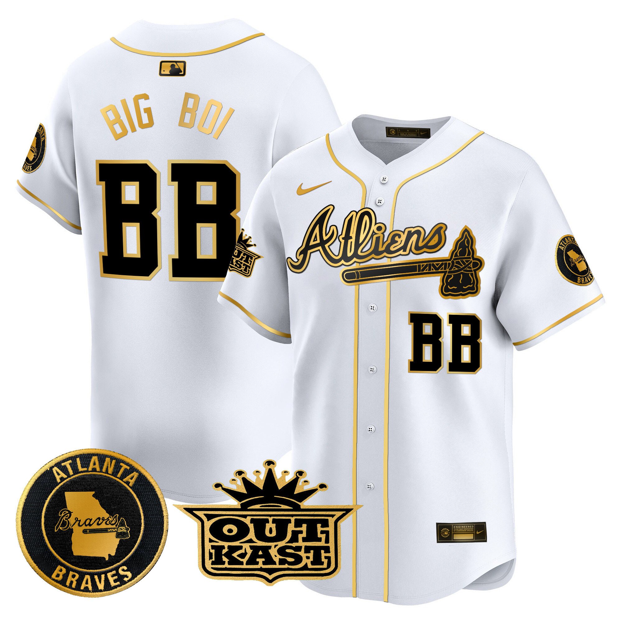 Men's Atlanta Braves Atliens Vapor Premier Limited Jersey - All Stitched