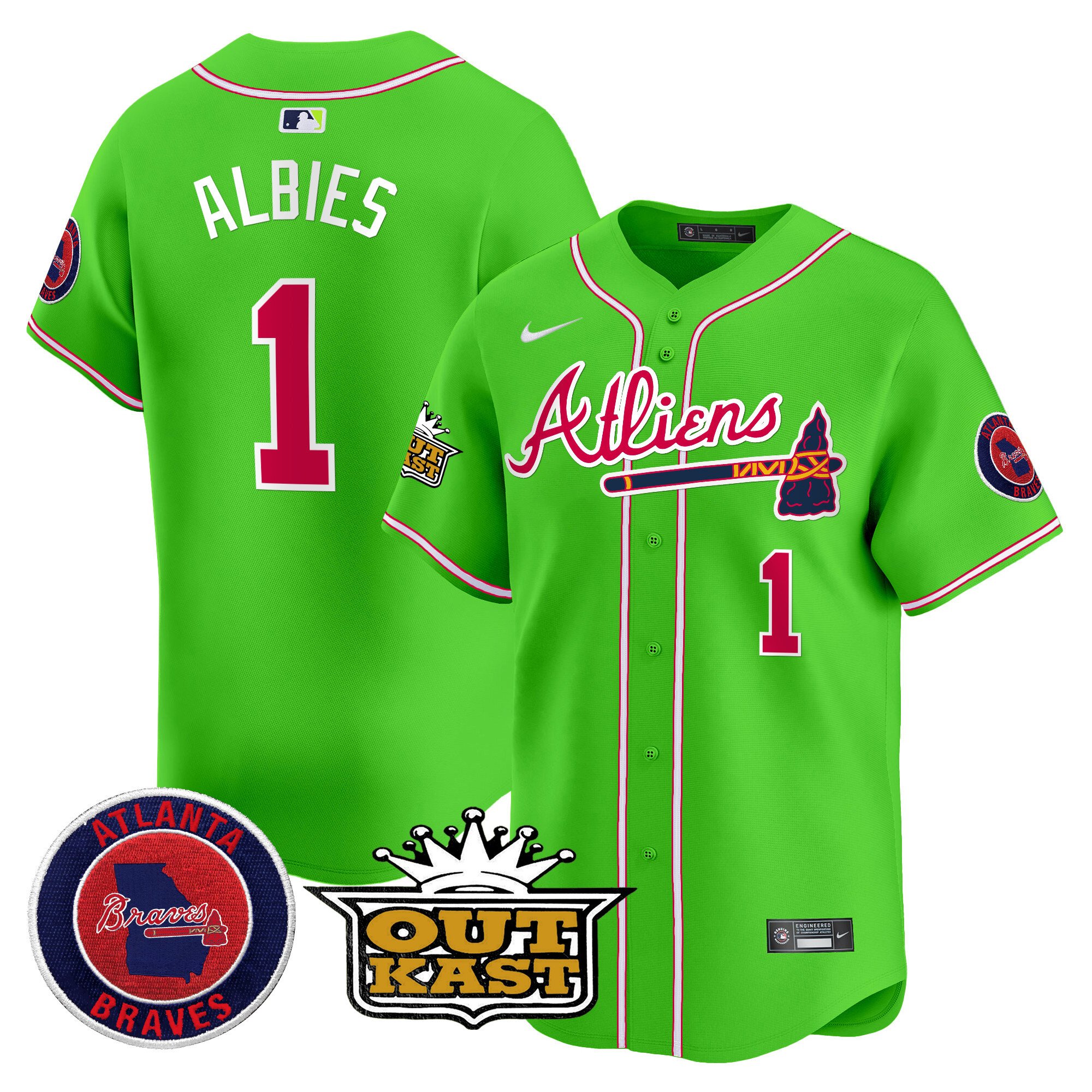 Men's Atlanta Braves Atliens Vapor Premier Limited Jersey - All Stitched