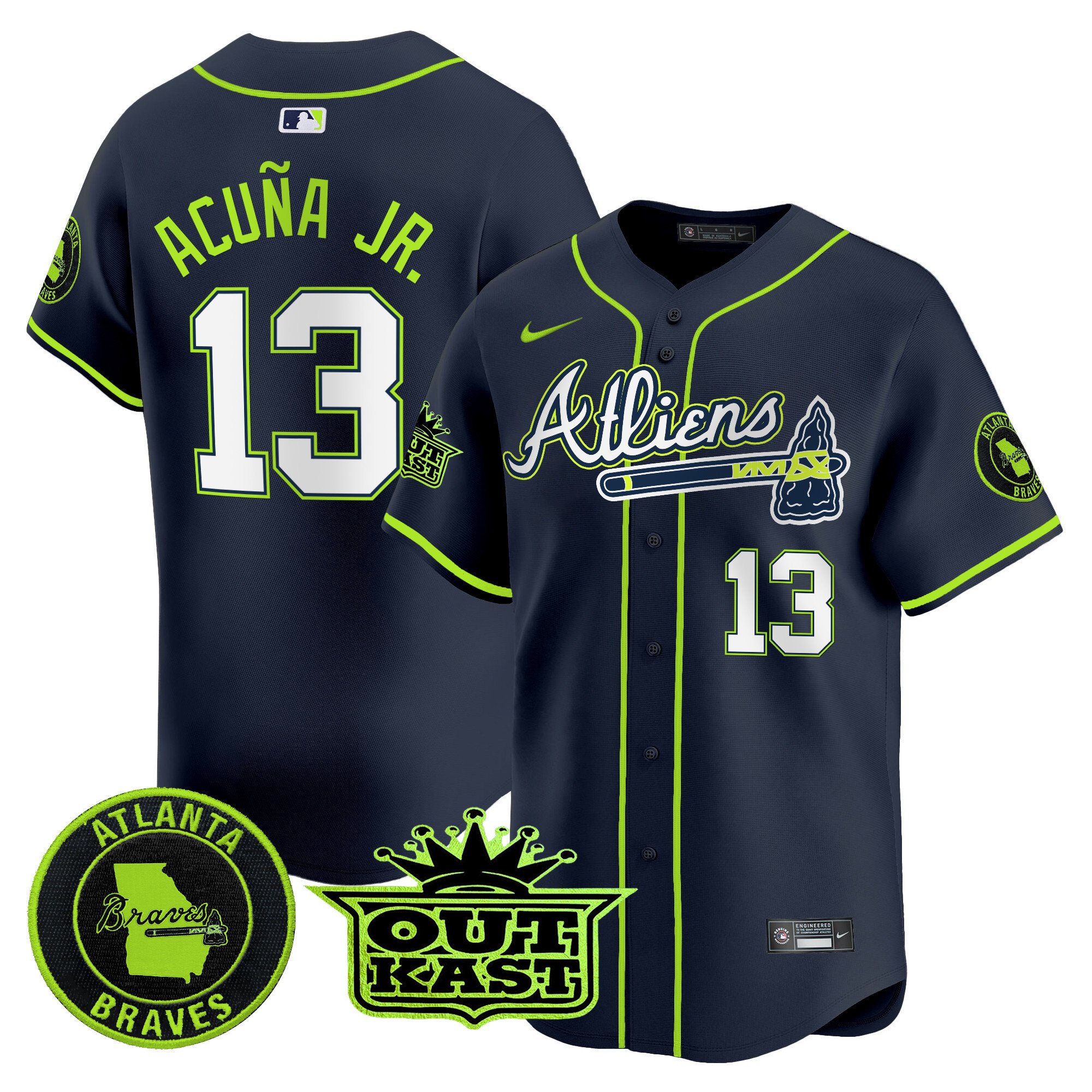 Men's Atlanta Braves Atliens Vapor Premier Limited Jersey - All Stitched