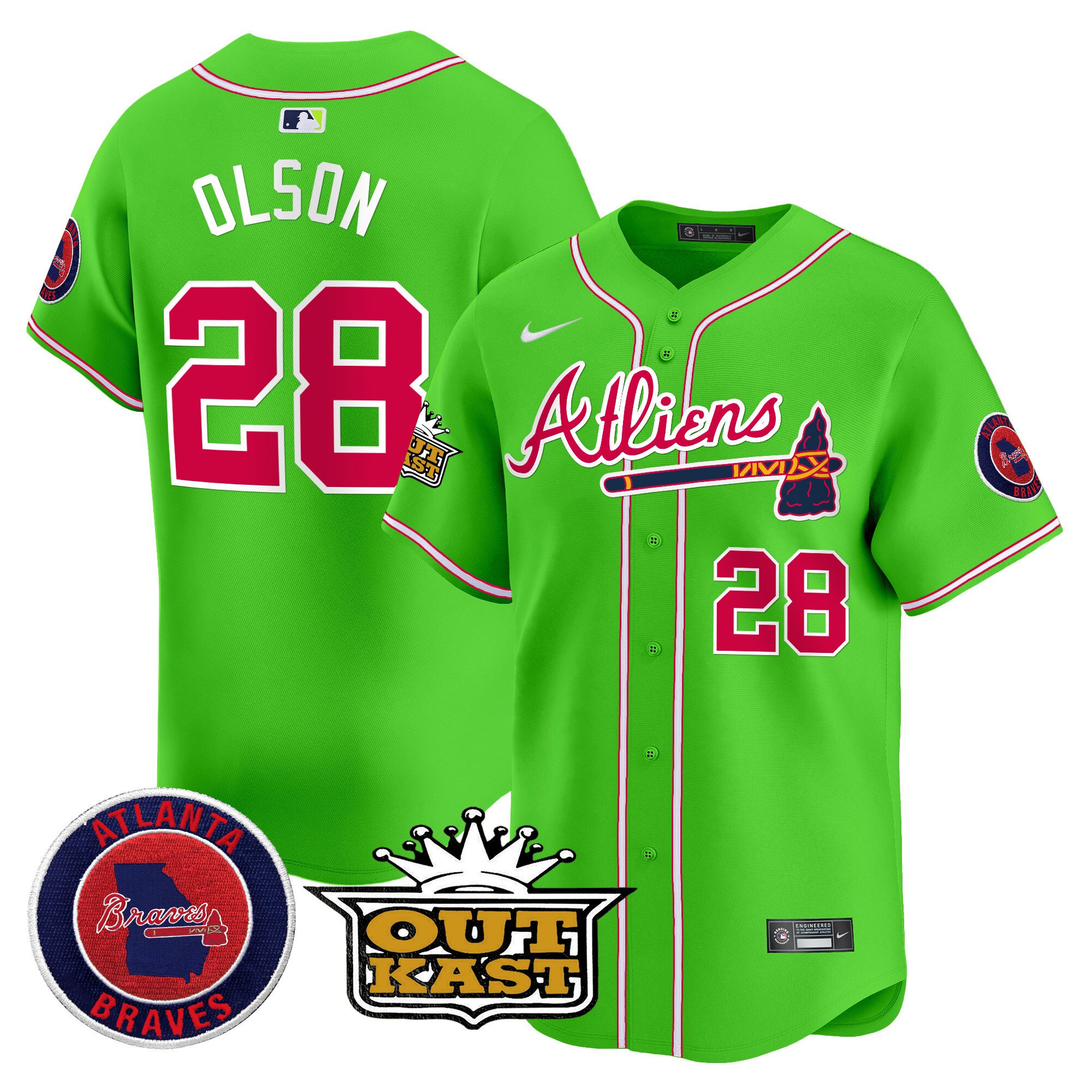Men's Atlanta Braves Atliens Vapor Premier Limited Jersey - All Stitched