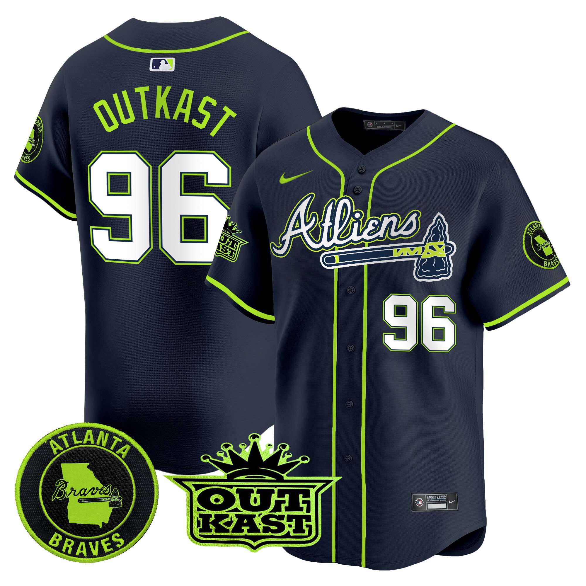 Men's Atlanta Braves Atliens Vapor Premier Limited Jersey - All Stitched