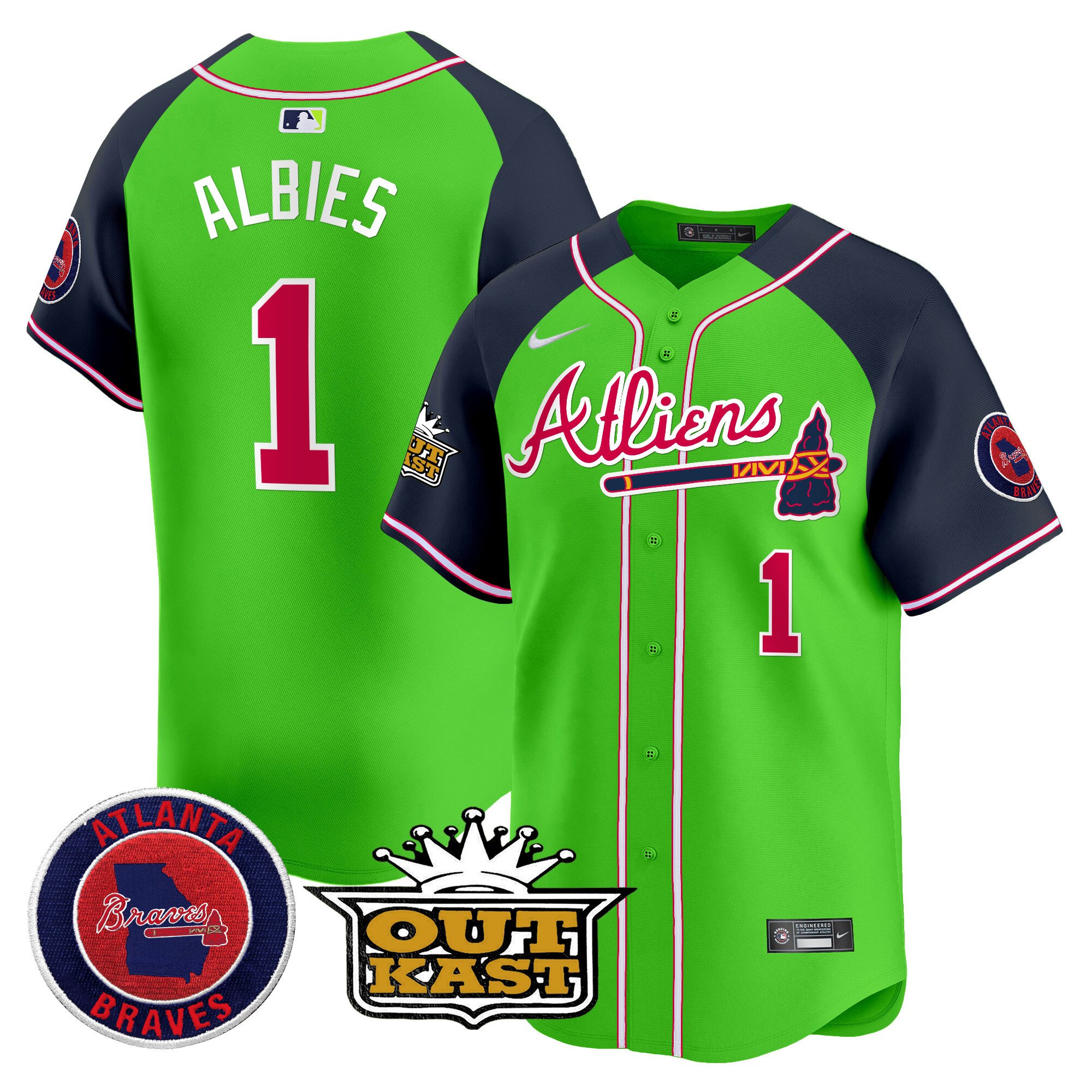 Men's Atlanta Braves Atliens Vapor Premier Limited Jersey - All Stitched