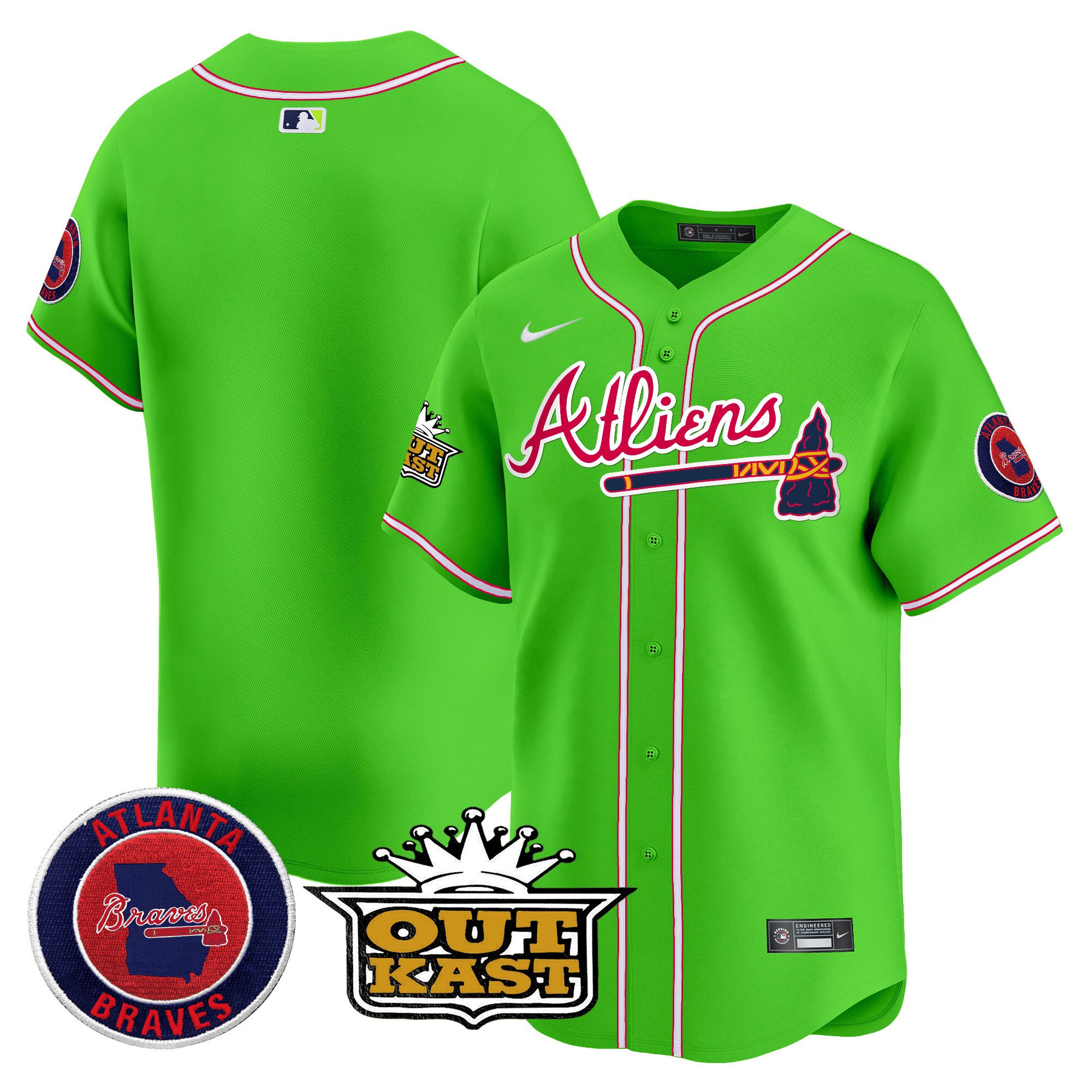 Men's Atlanta Braves Atliens Vapor Premier Limited Jersey - All Stitched