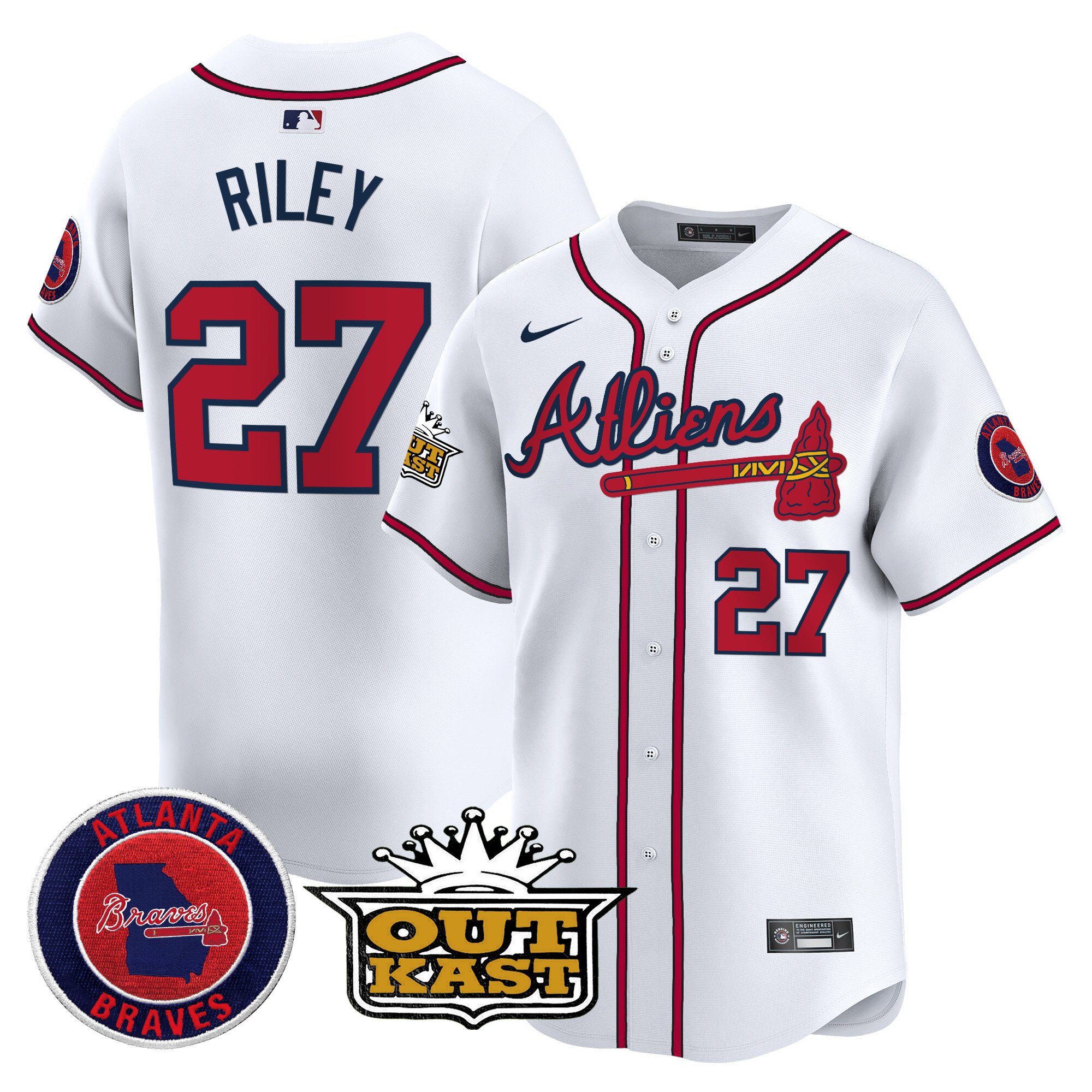Men's Atlanta Braves Atliens Vapor Premier Limited Jersey - All Stitched