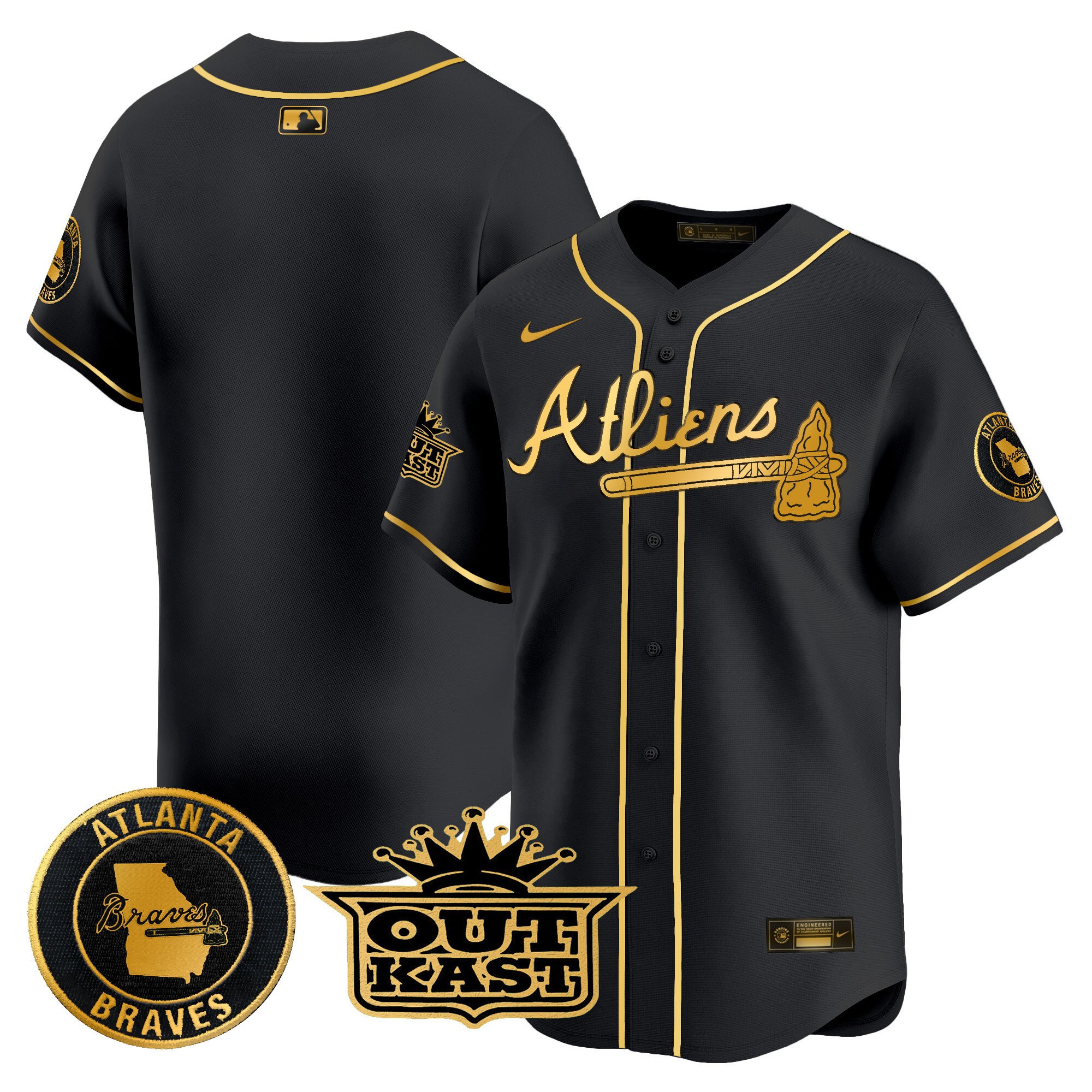 Men's Atlanta Braves Atliens Vapor Premier Limited Jersey - All Stitched