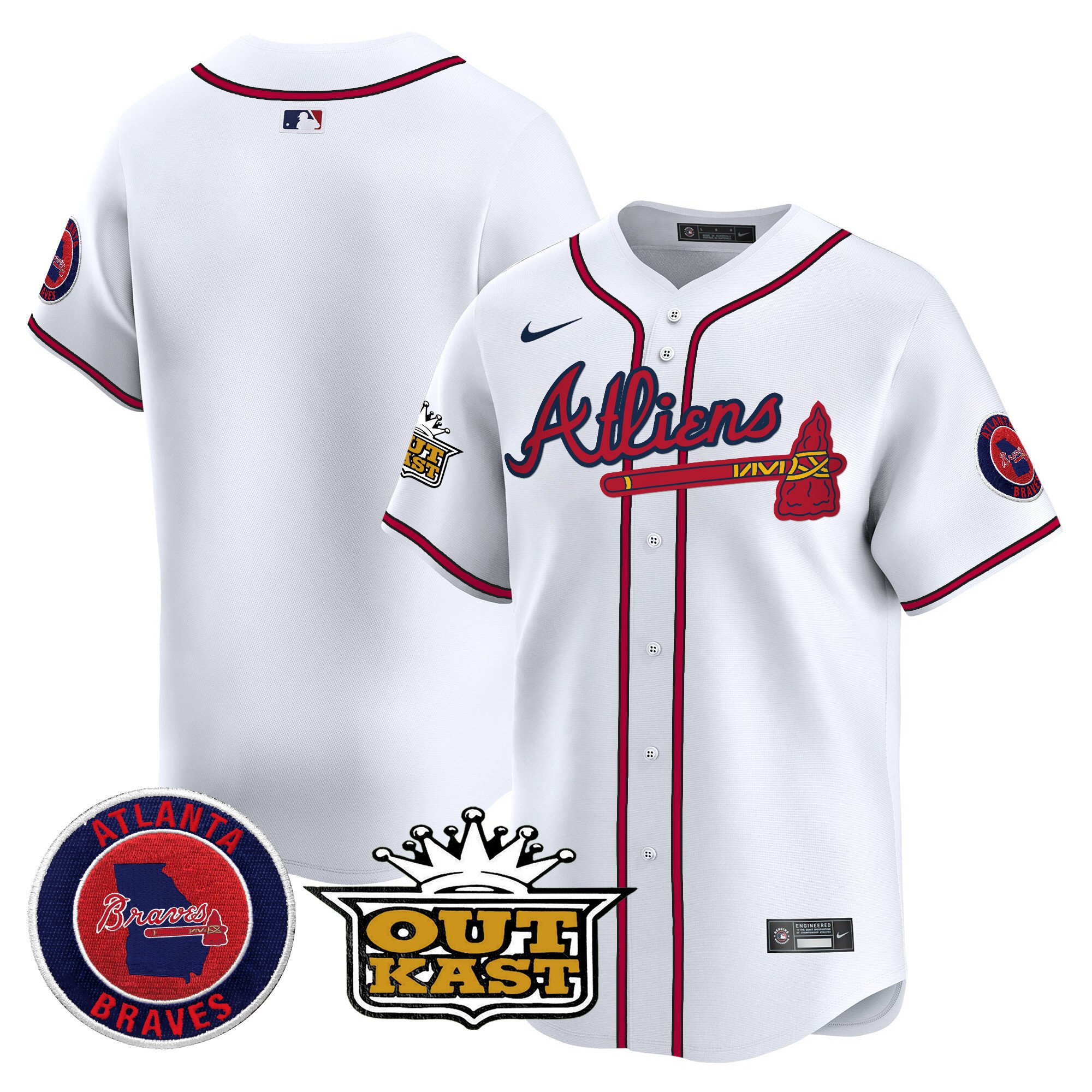 Men's Atlanta Braves Atliens Vapor Premier Limited Jersey - All Stitched
