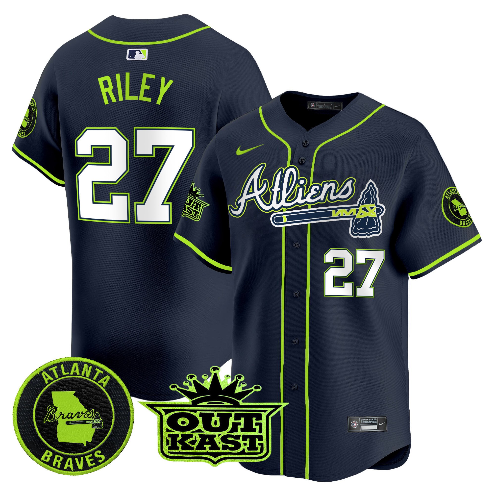Men's Atlanta Braves Atliens Vapor Premier Limited Jersey - All Stitched