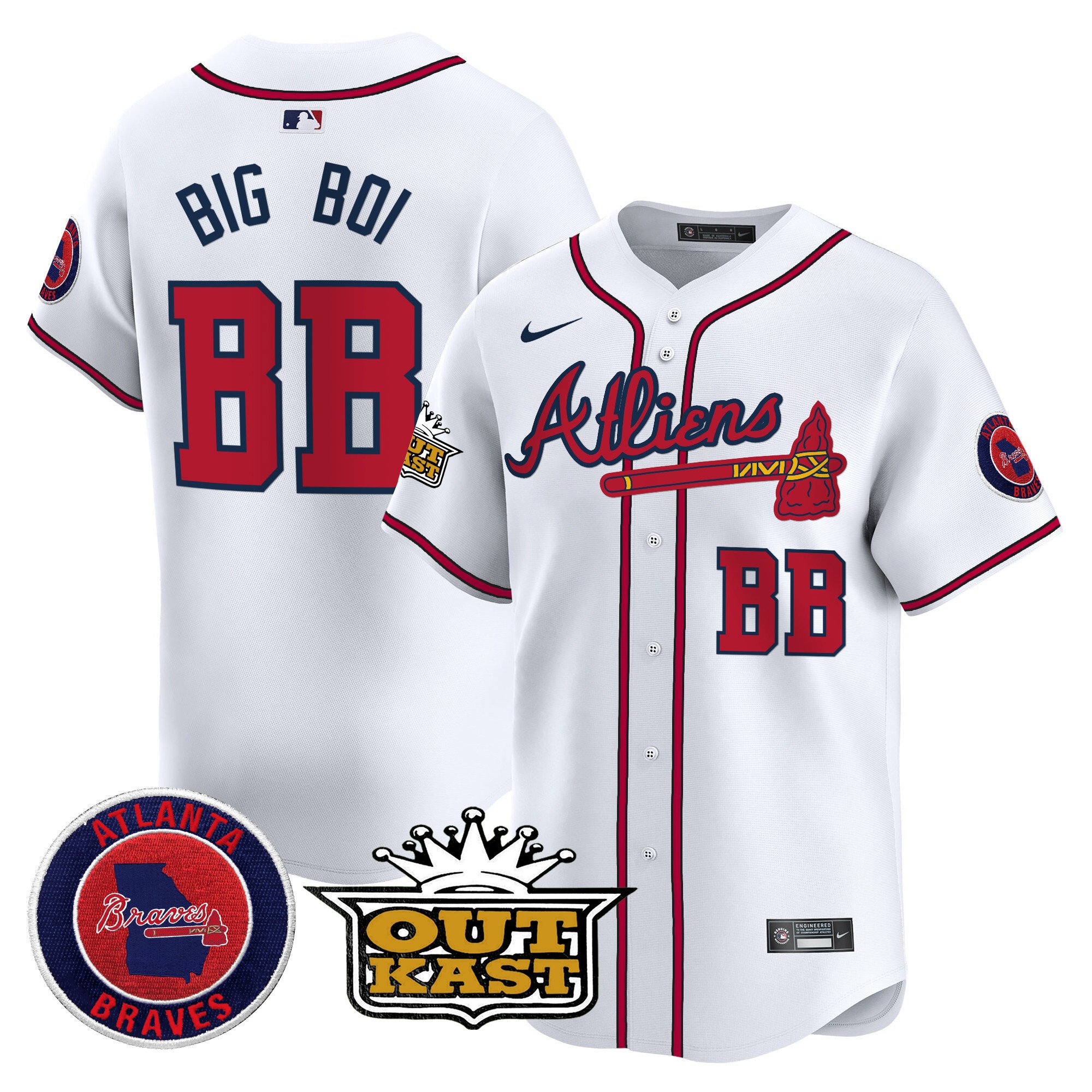 Men's Atlanta Braves Atliens Vapor Premier Limited Jersey - All Stitched