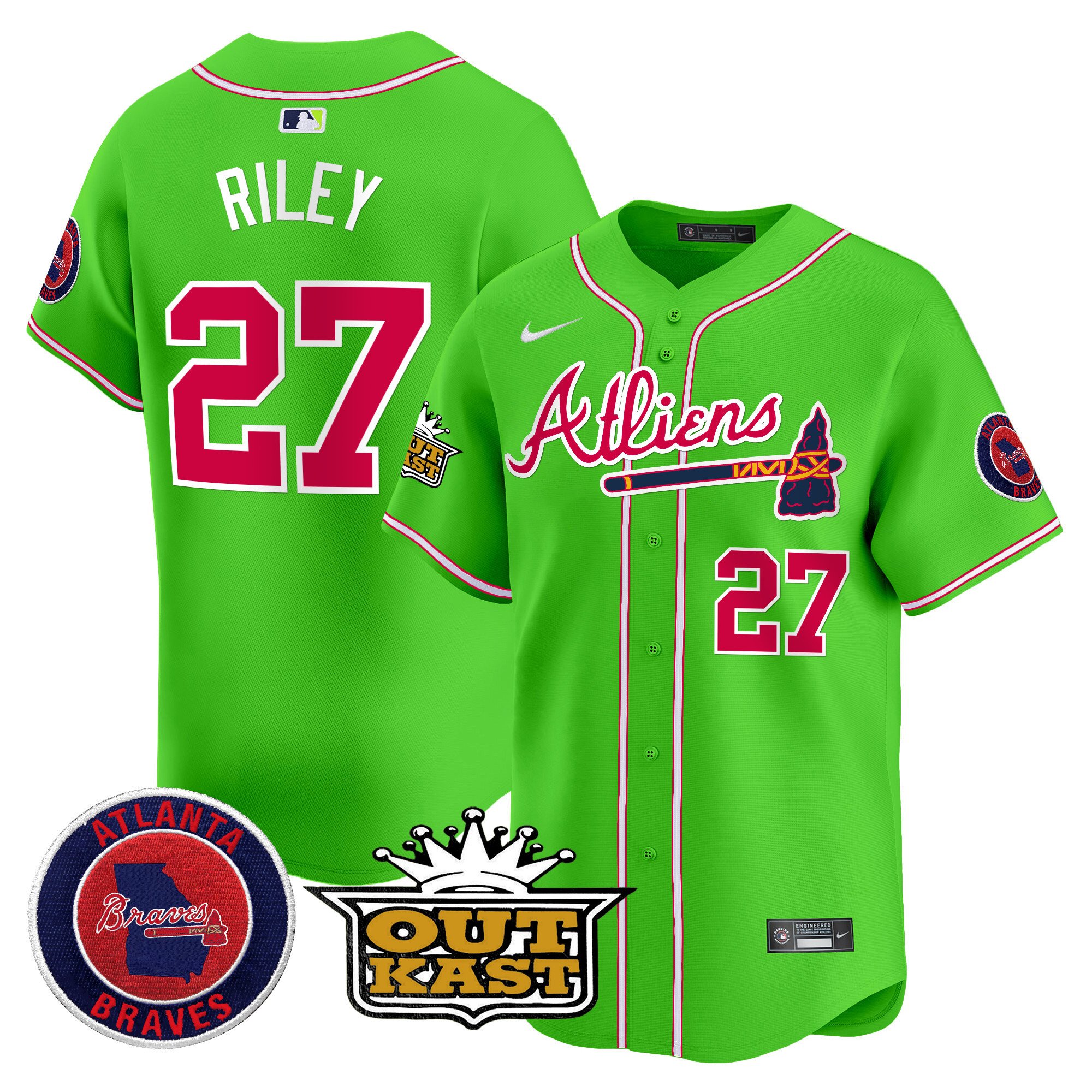Men's Atlanta Braves Atliens Vapor Premier Limited Jersey - All Stitched