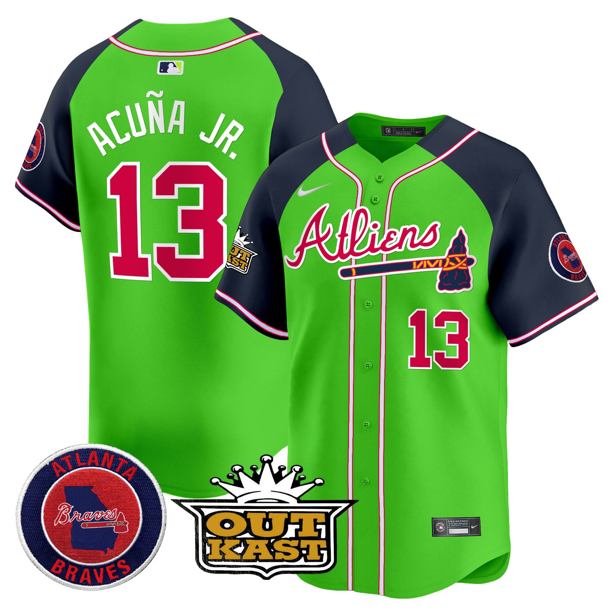 Men's Atlanta Braves Atliens Vapor Premier Limited Jersey - All Stitched