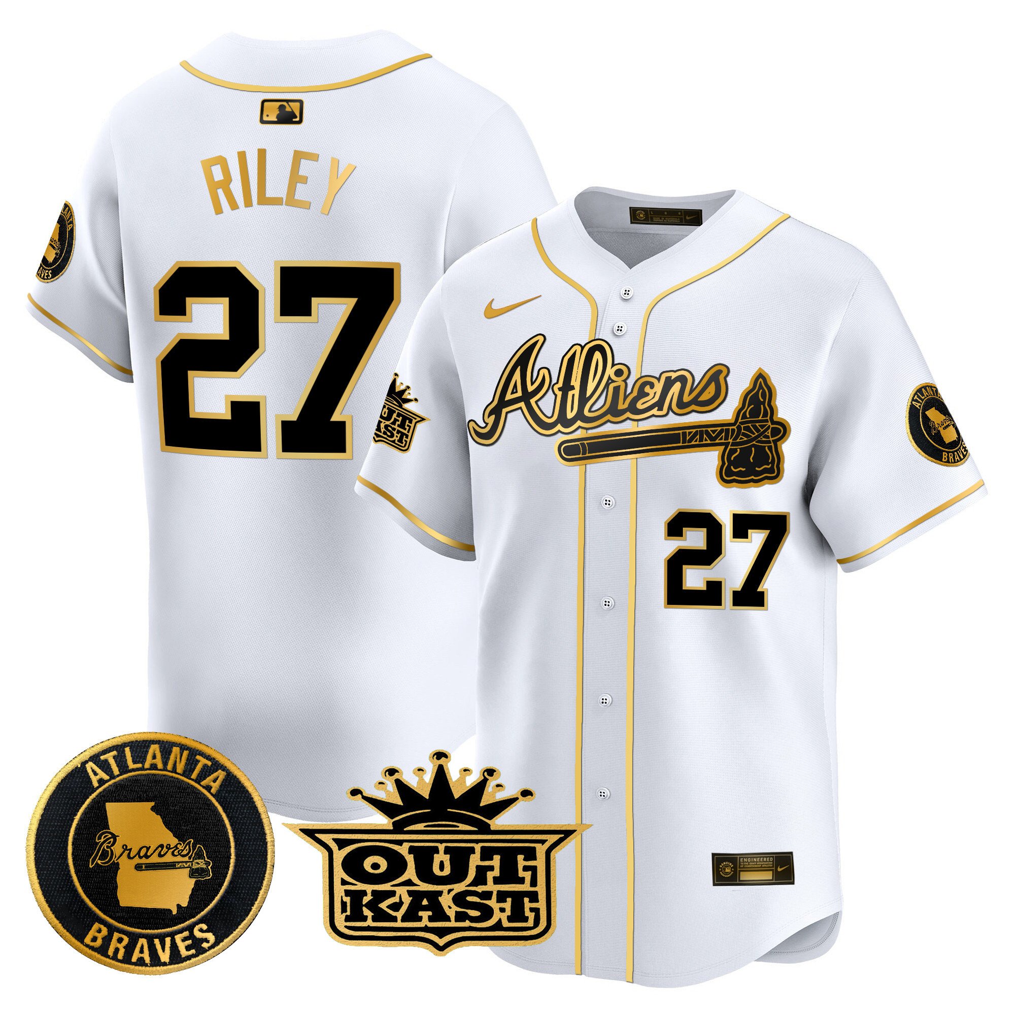 Men's Atlanta Braves Atliens Vapor Premier Limited Jersey - All Stitched
