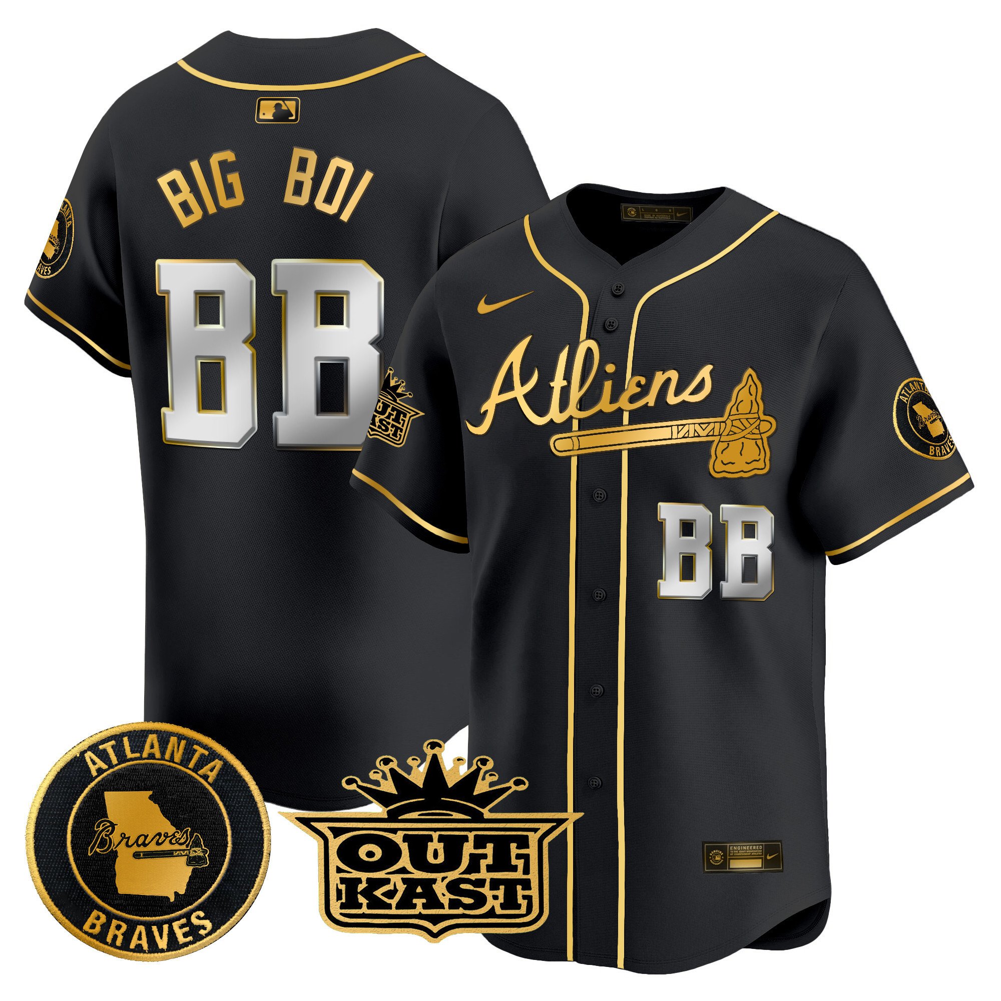 Men's Atlanta Braves Atliens Vapor Premier Limited Jersey - All Stitched