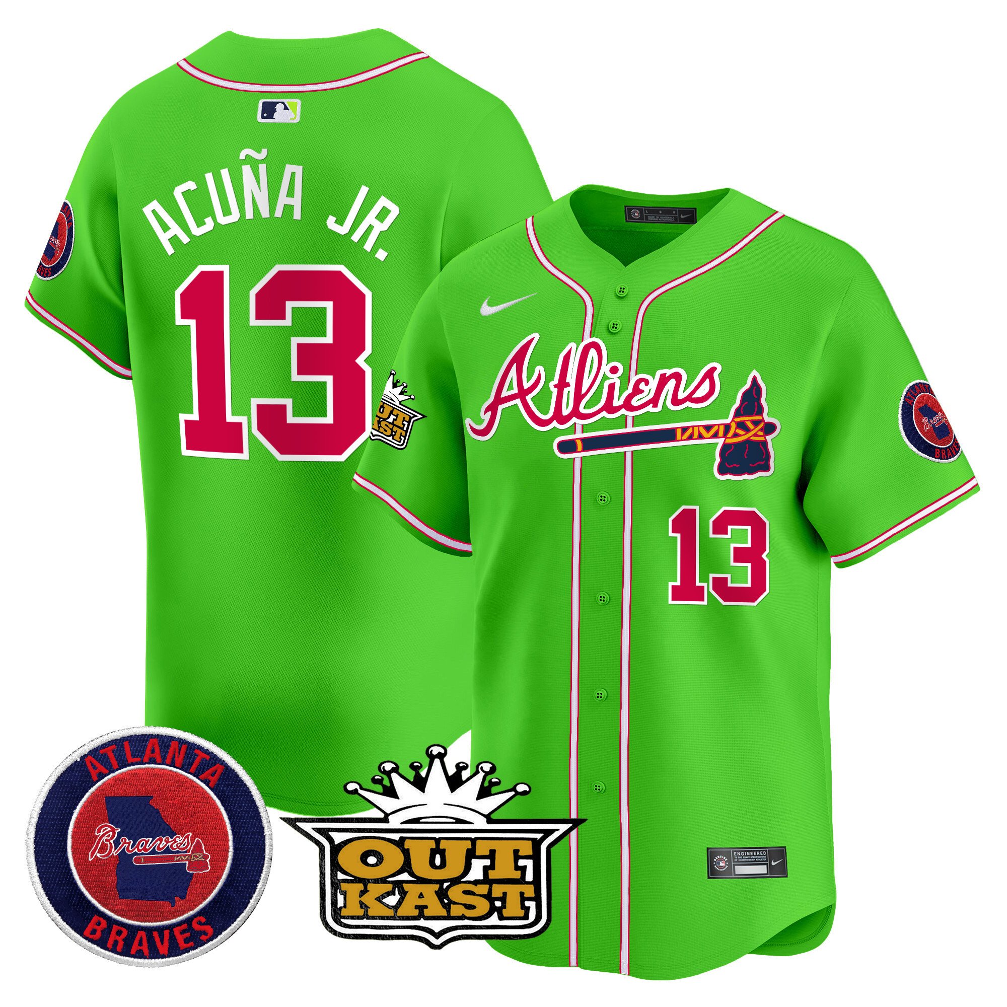 Men's Atlanta Braves Atliens Vapor Premier Limited Jersey - All Stitched