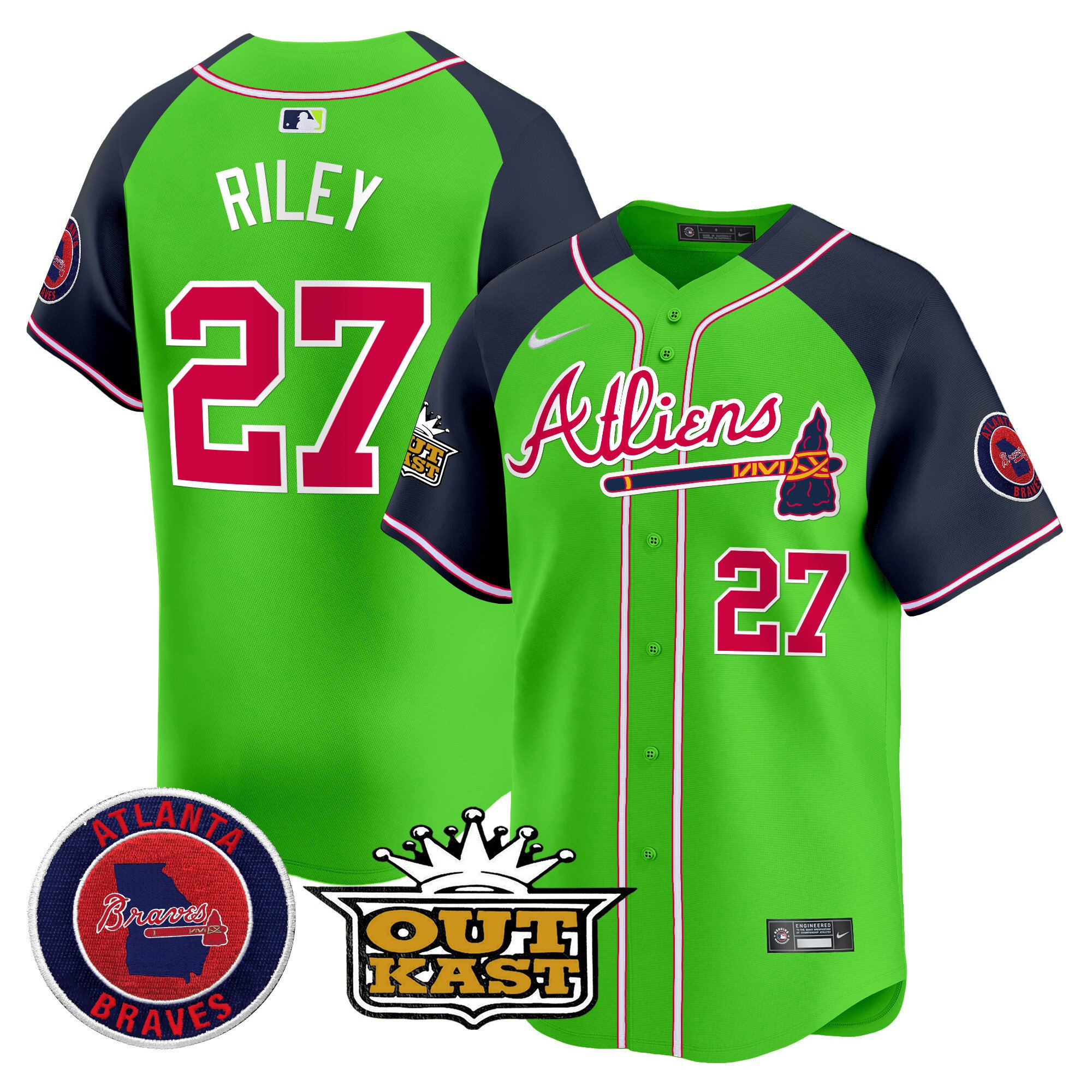 Men's Atlanta Braves Atliens Vapor Premier Limited Jersey - All Stitched