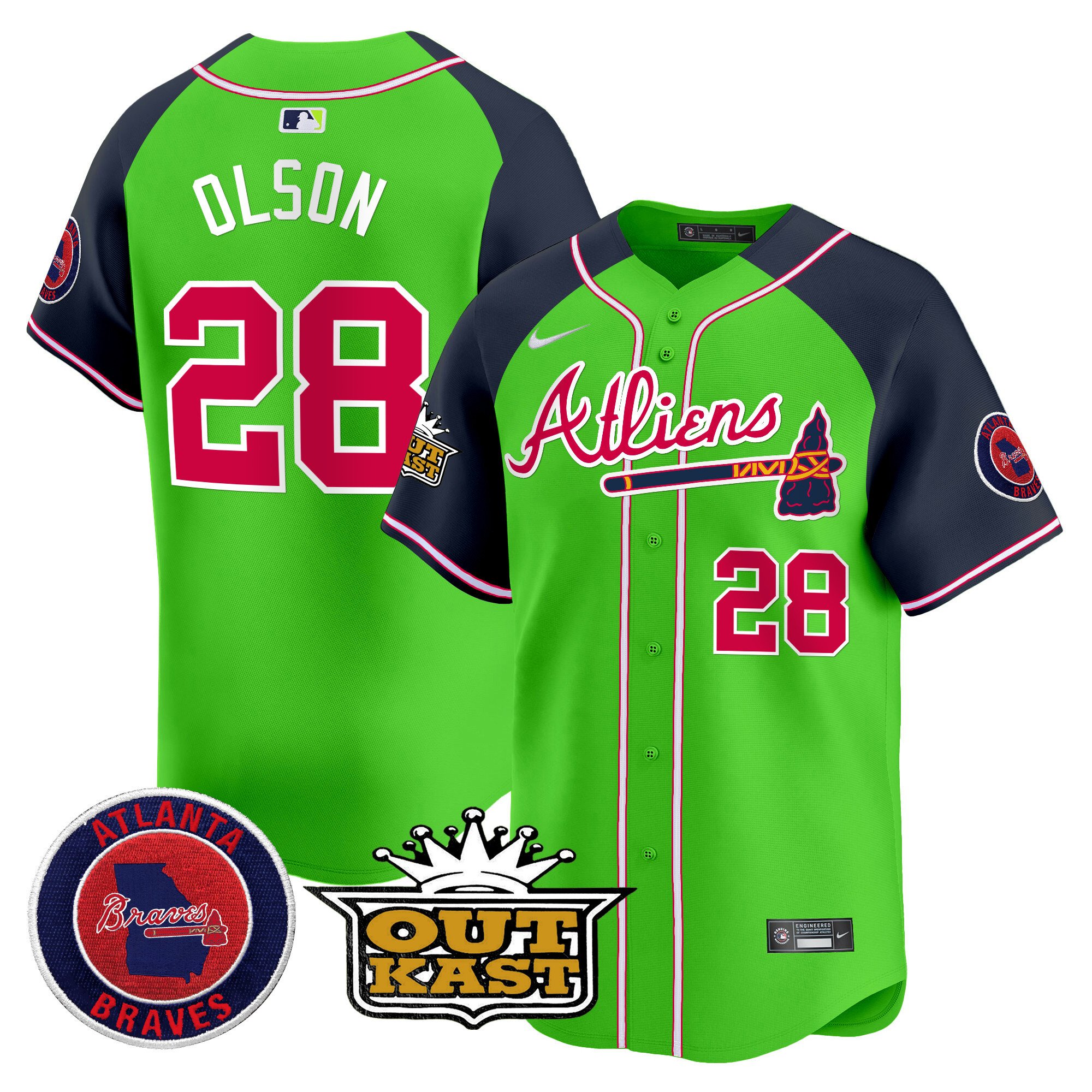Men's Atlanta Braves Atliens Vapor Premier Limited Jersey - All Stitched