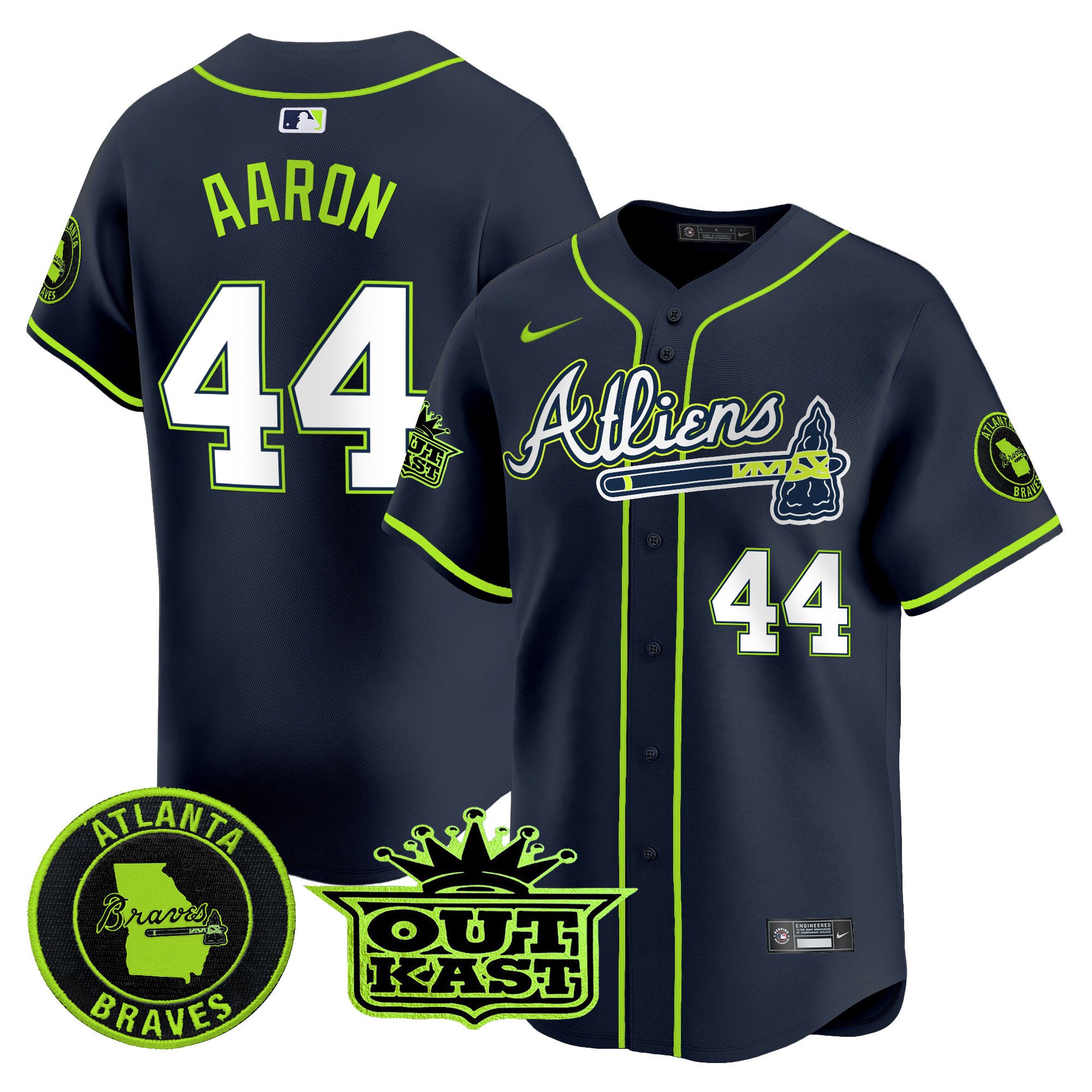 Men's Atlanta Braves Atliens Vapor Premier Limited Jersey - All Stitched